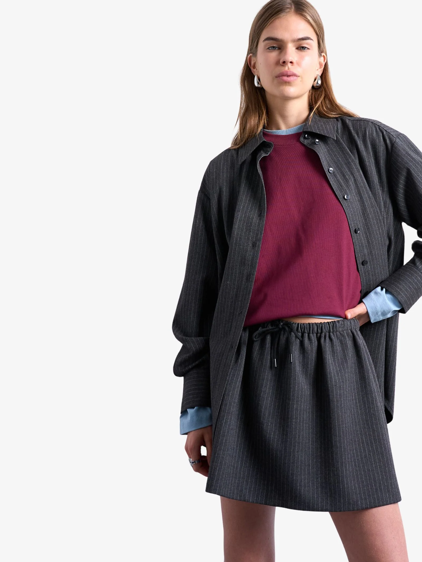 Brushed Low Rise Flippy Mini Micro Skirt - Image 2