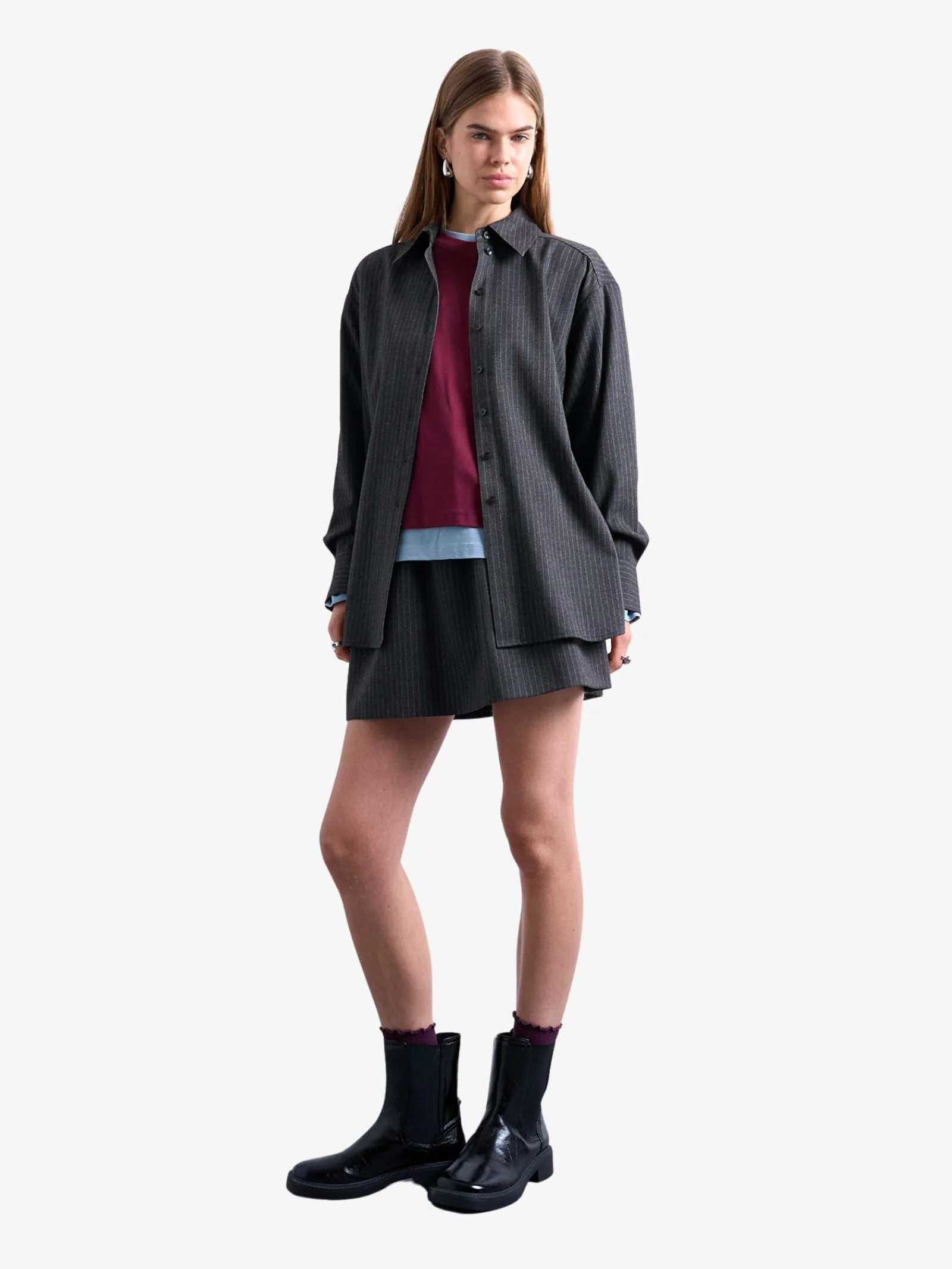 Brushed Pinstripe Tailored Shirt - Image 2