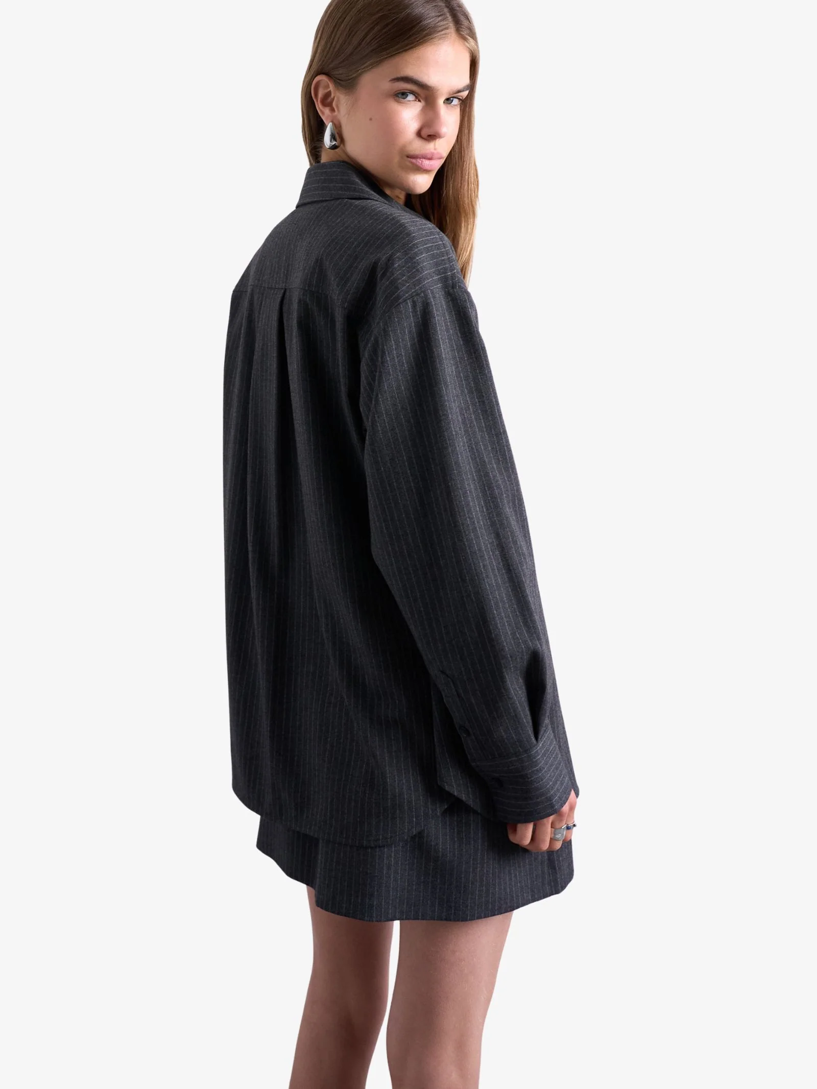 Brushed Pinstripe Tailored Shirt - Image 3