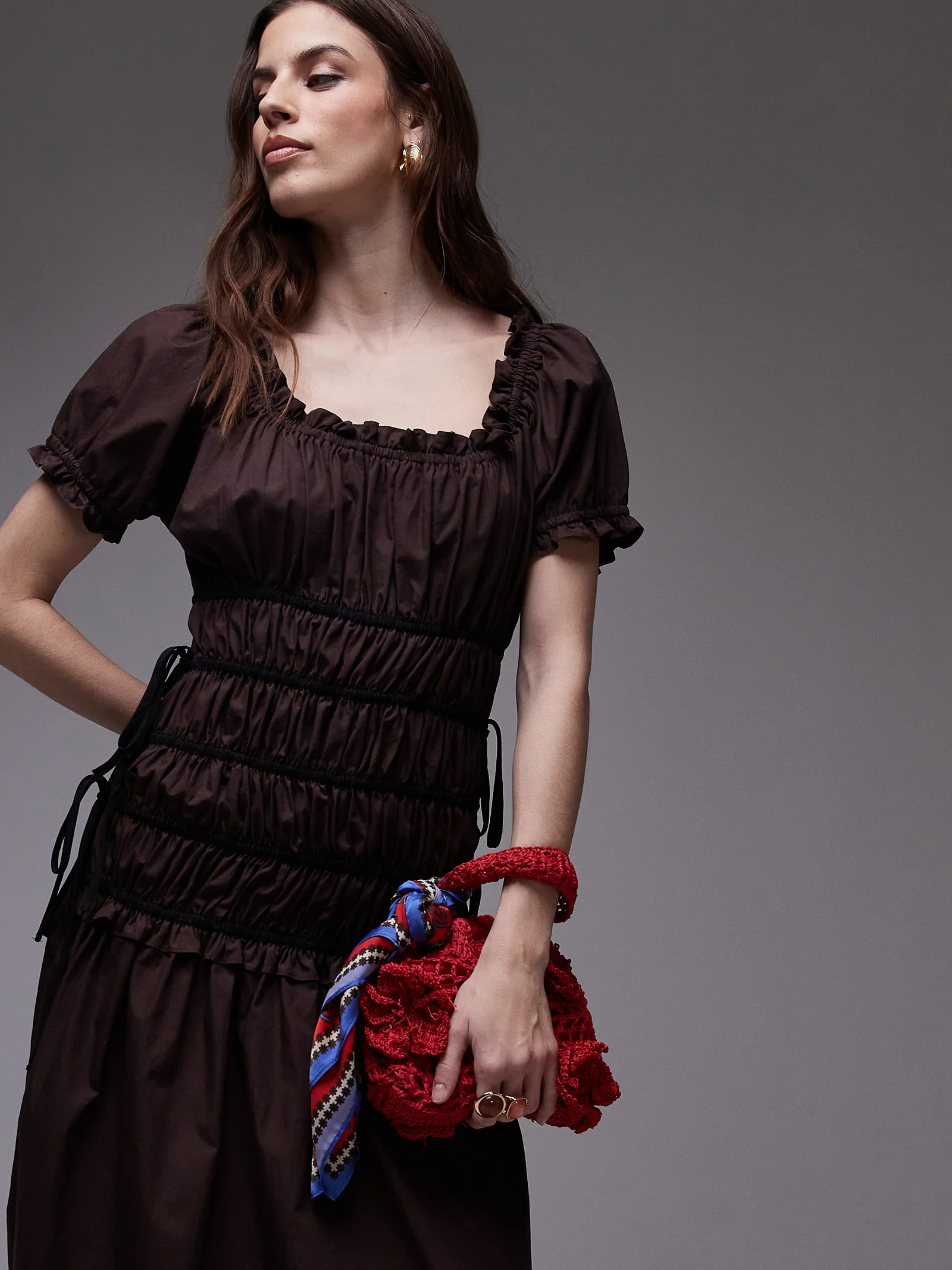 Cap Sleeve Ruched Dress - Image 4