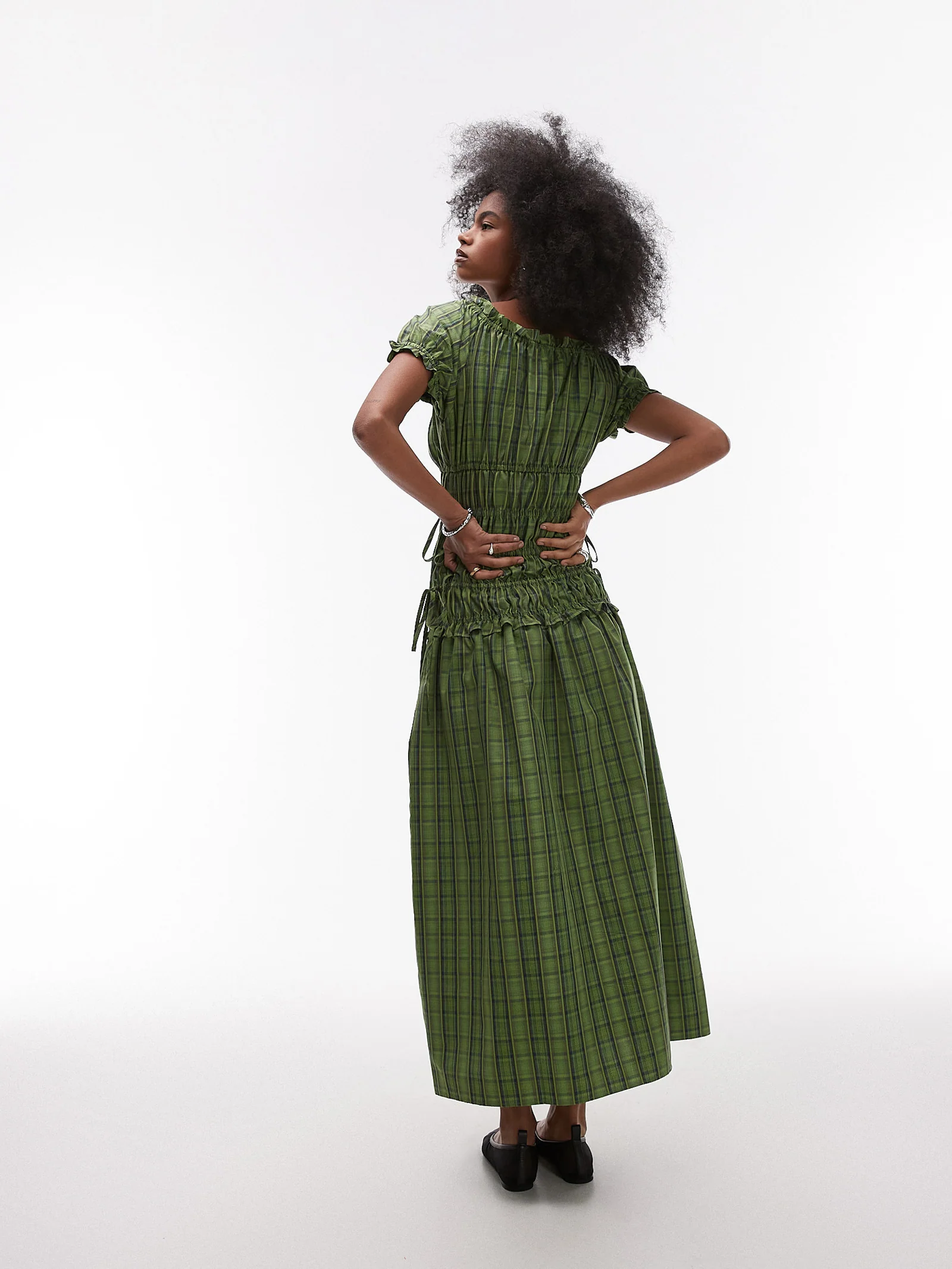 Cap Sleeve Ruched Dress - Image 2