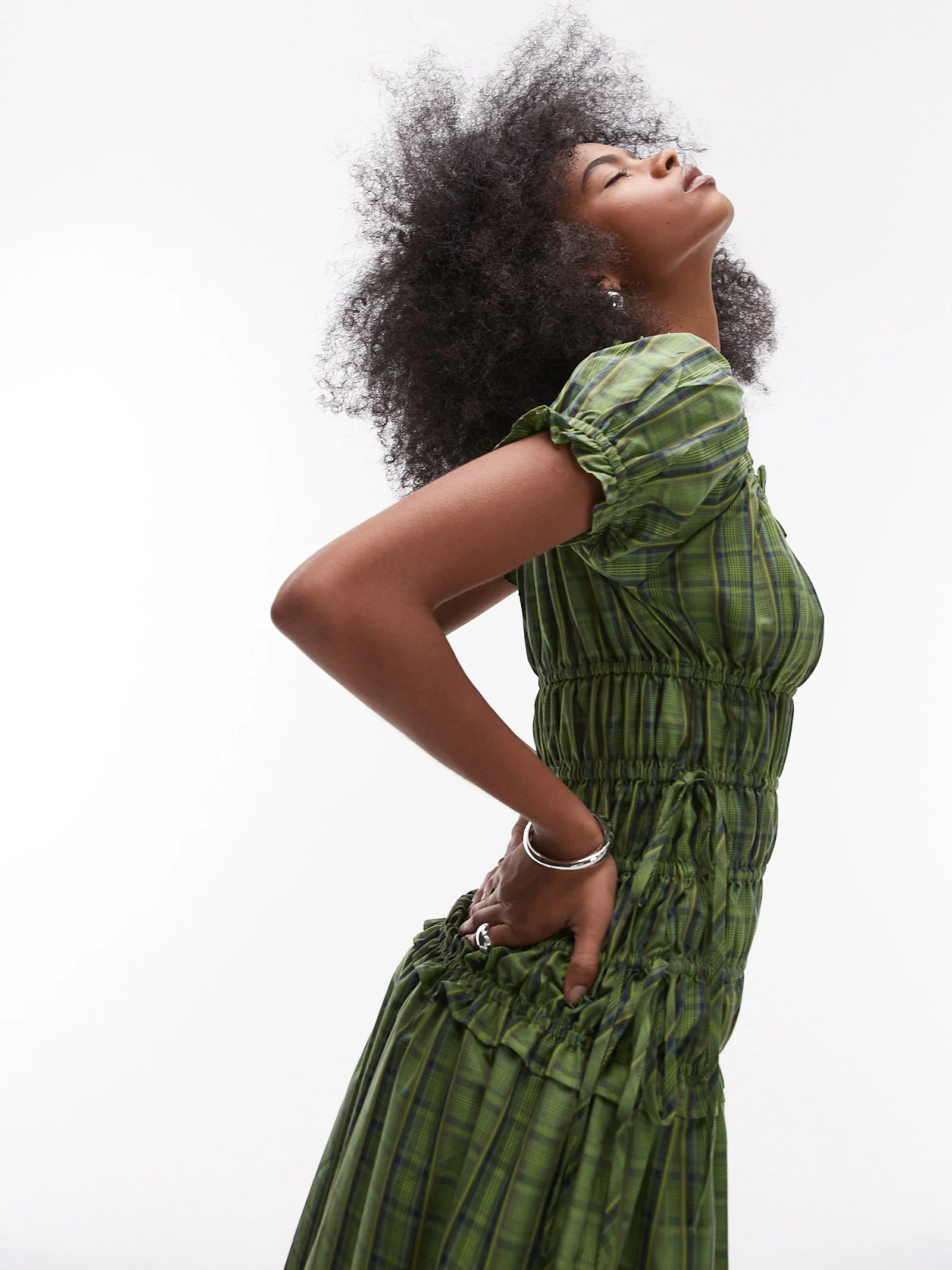 Cap Sleeve Ruched Dress - Image 3