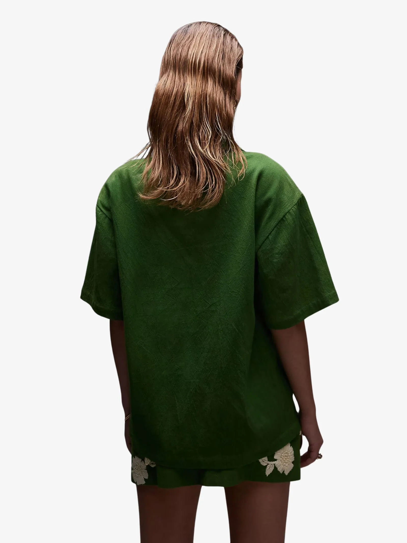 Co-Ord Resort Shirt With Raffia Flowers - Image 3