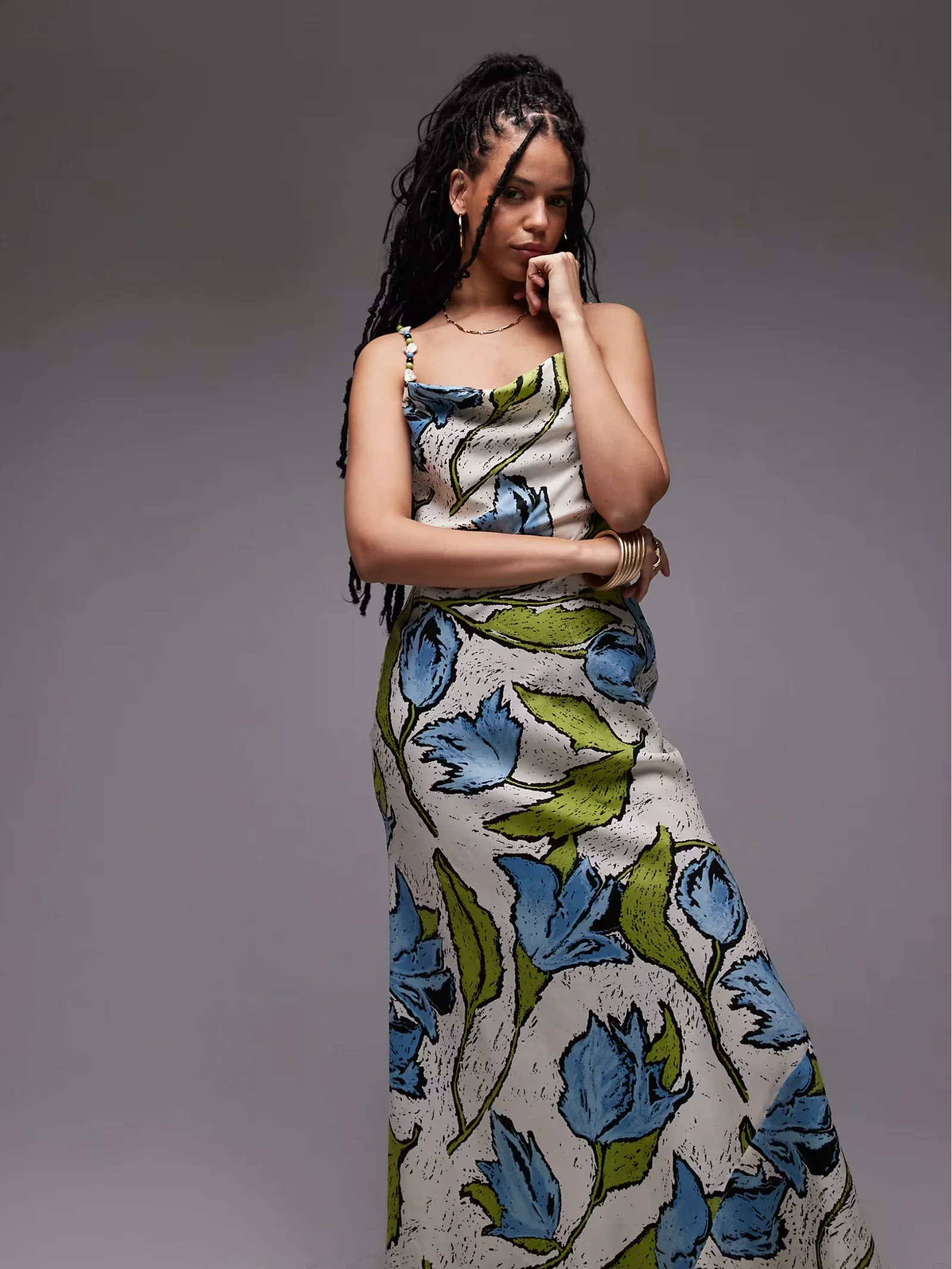 Cowl Neck Midi Slip Dress - Image 2