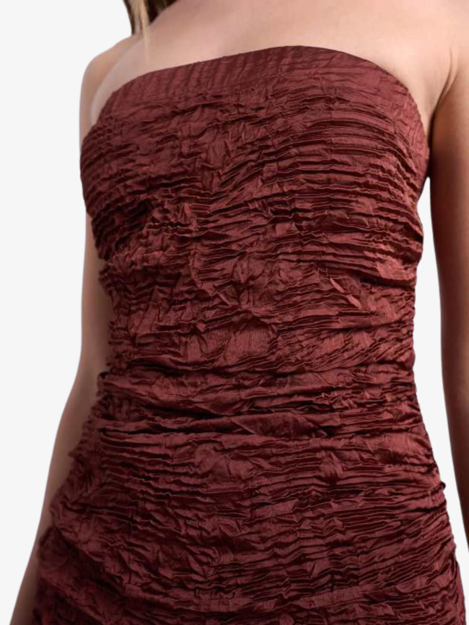 Crinkle Bandeau Mini Dress - Image 4