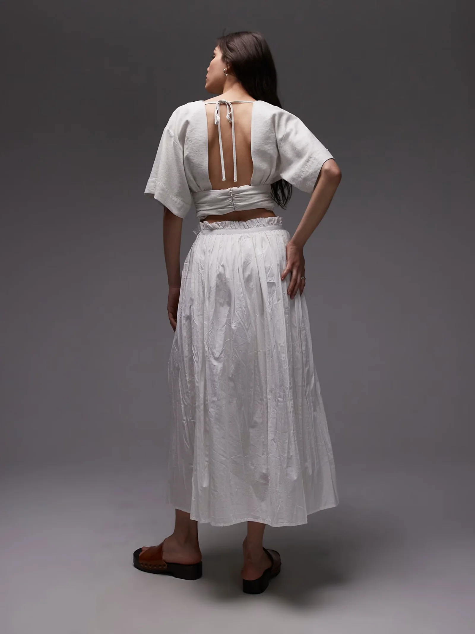 Crinkle Cotton Laundered Full Skirt - Image 2