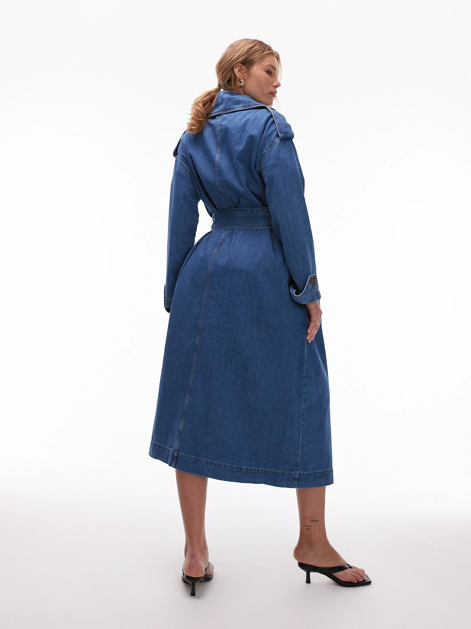 Denim Trench Coat - Image 3
