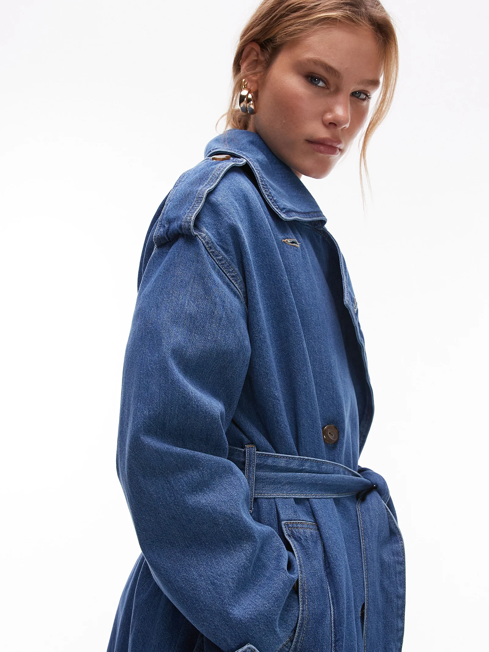 Denim Trench Coat - Image 4