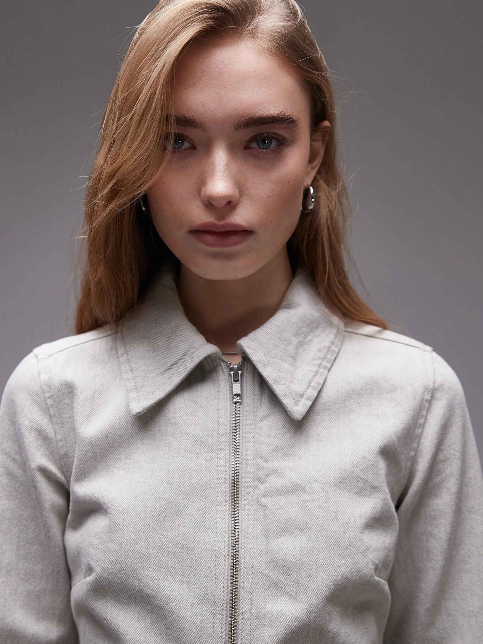 Denim Zip Through Shirt Dress - Image 4