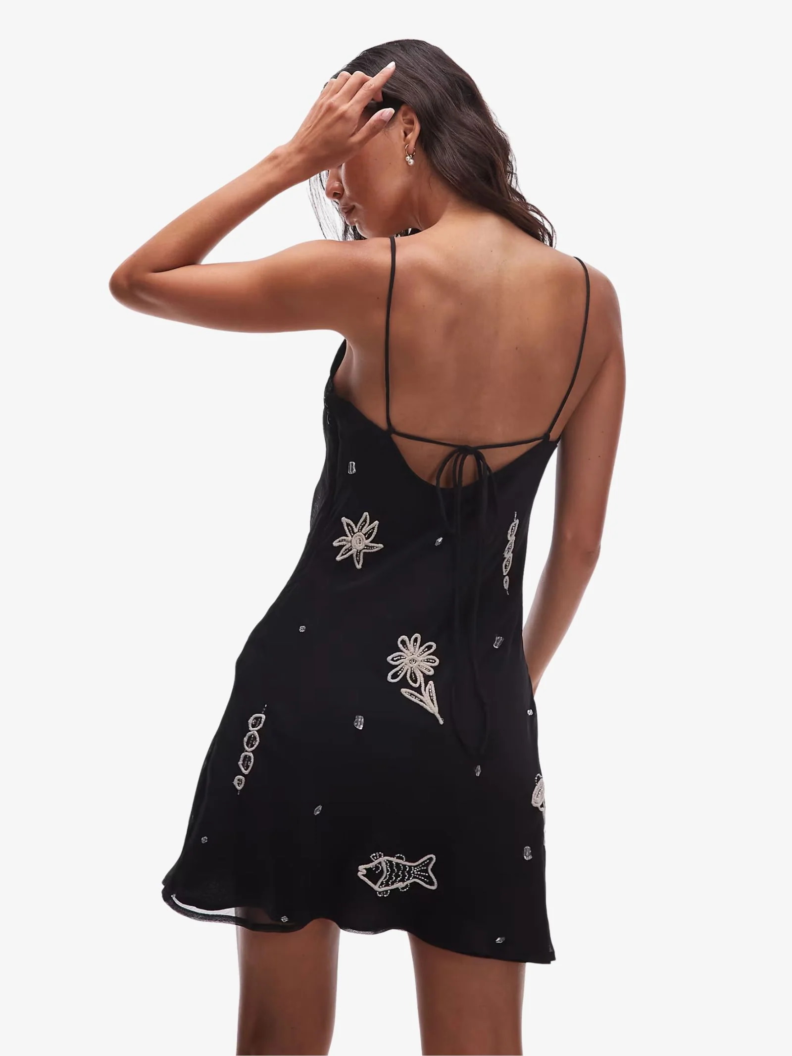 Embellished Mini Cami Dress With Martini Roping - Image 2