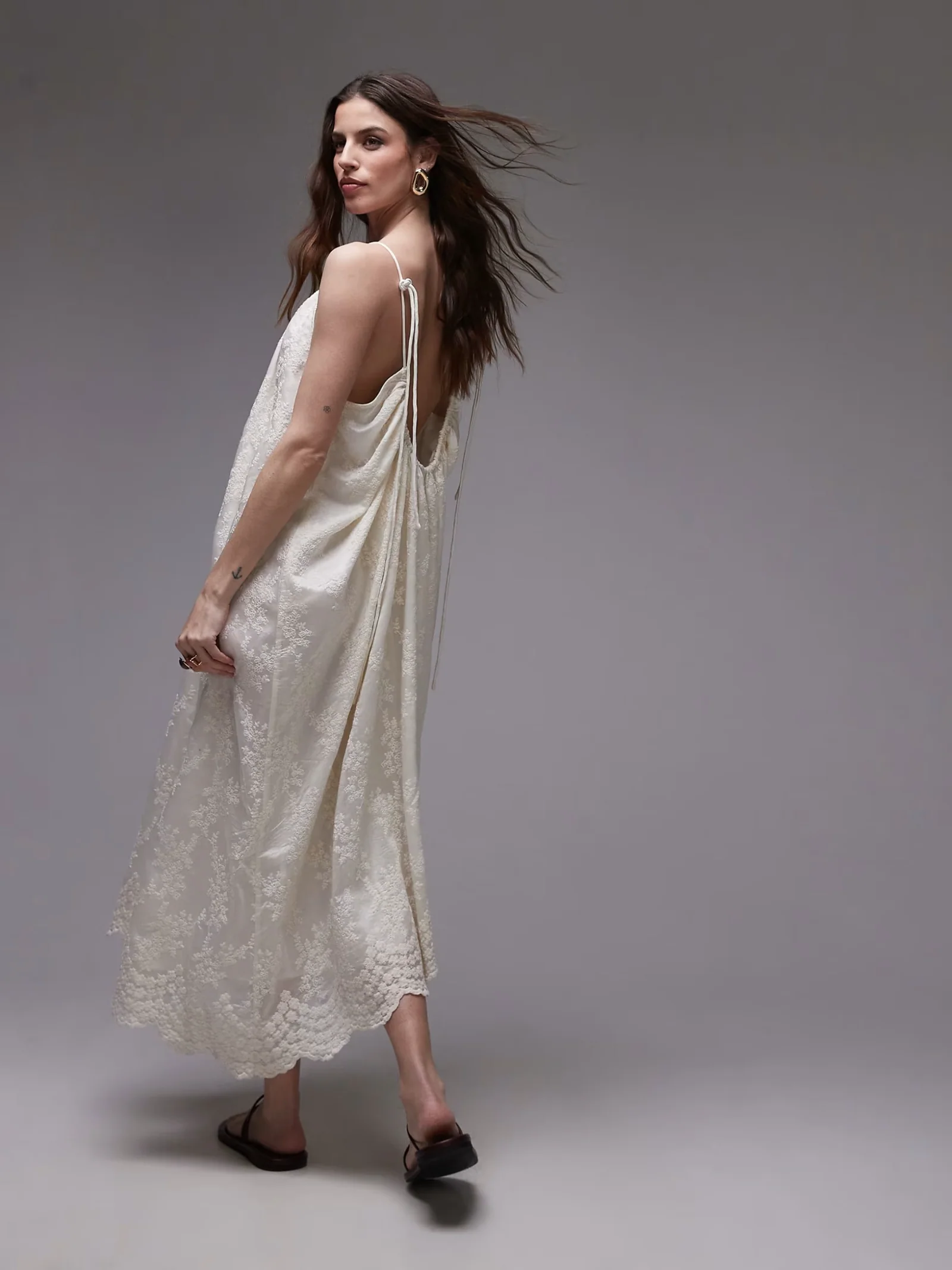 Embroidered Midi Dress - Image 2