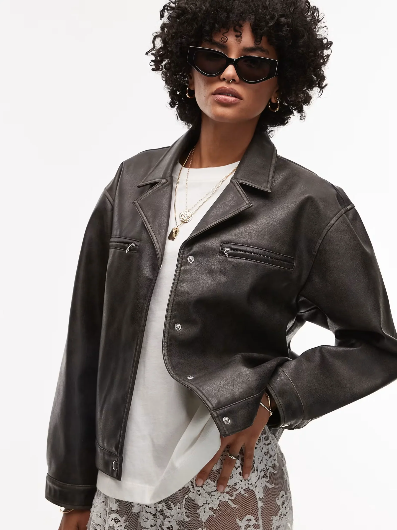 Faux Leather Jacket - Image 2