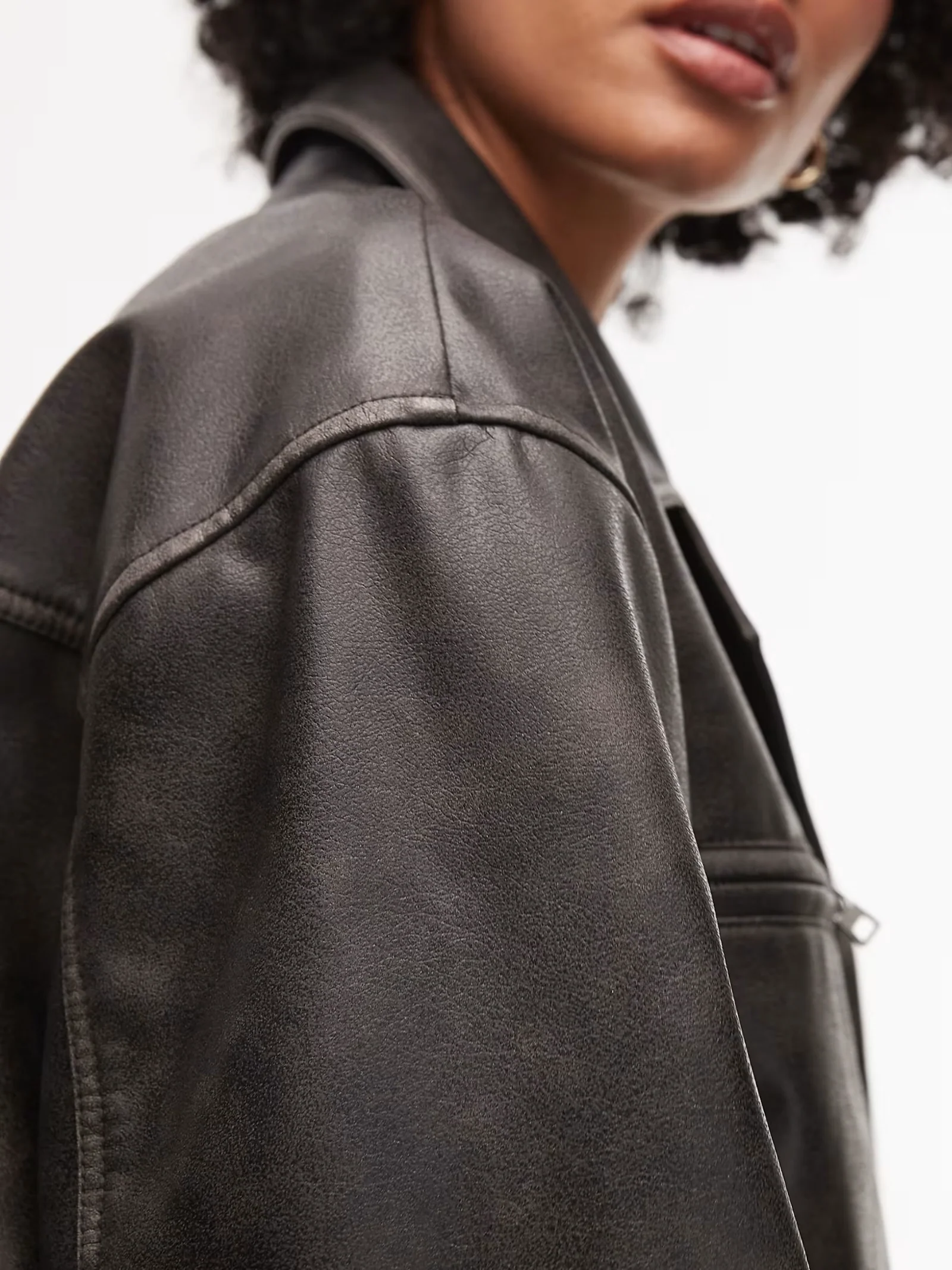 Faux Leather Jacket - Image 4