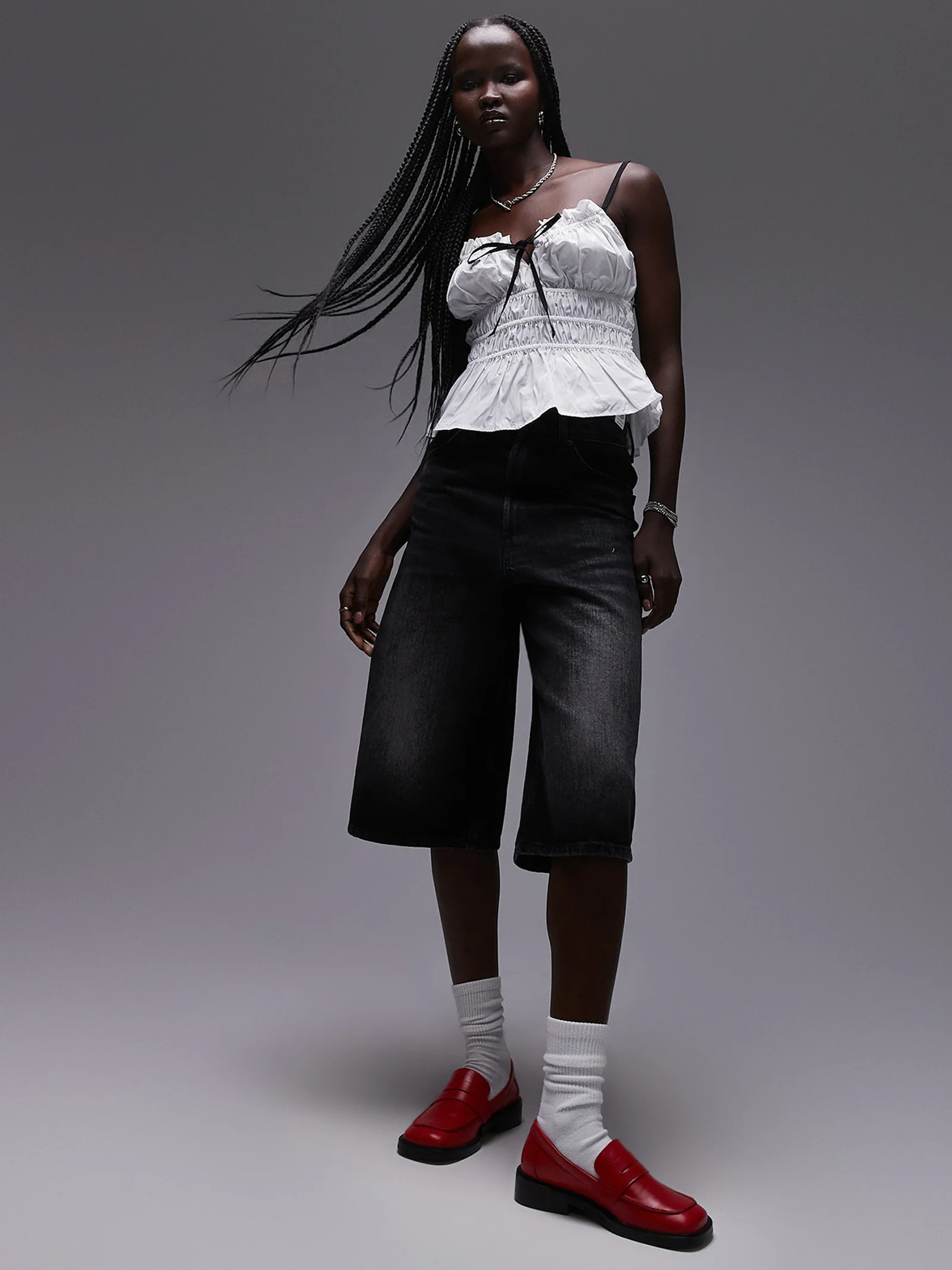 Femme Shirred ContrastTie Cami - Image 3