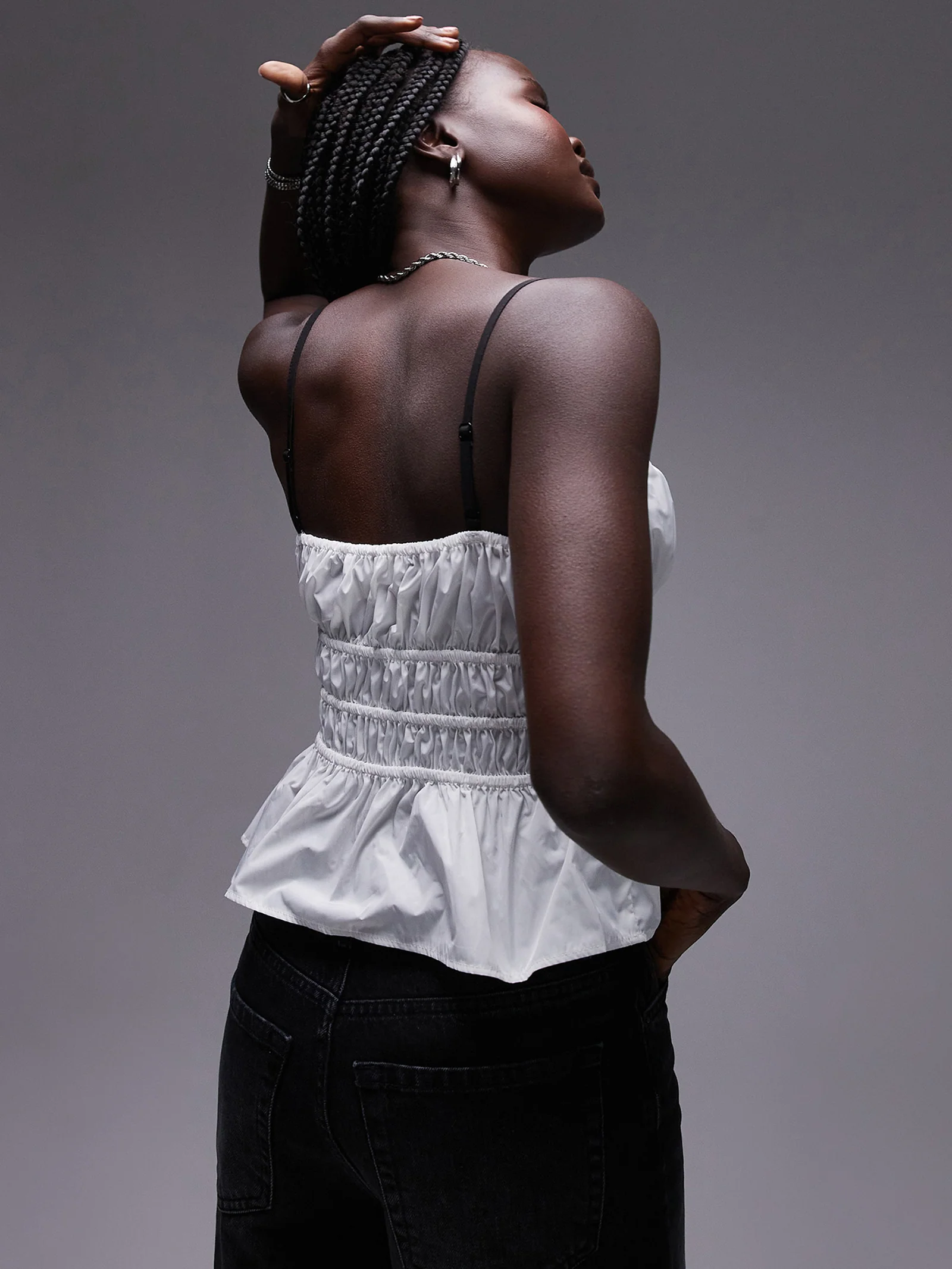 Femme Shirred ContrastTie Cami - Image 4