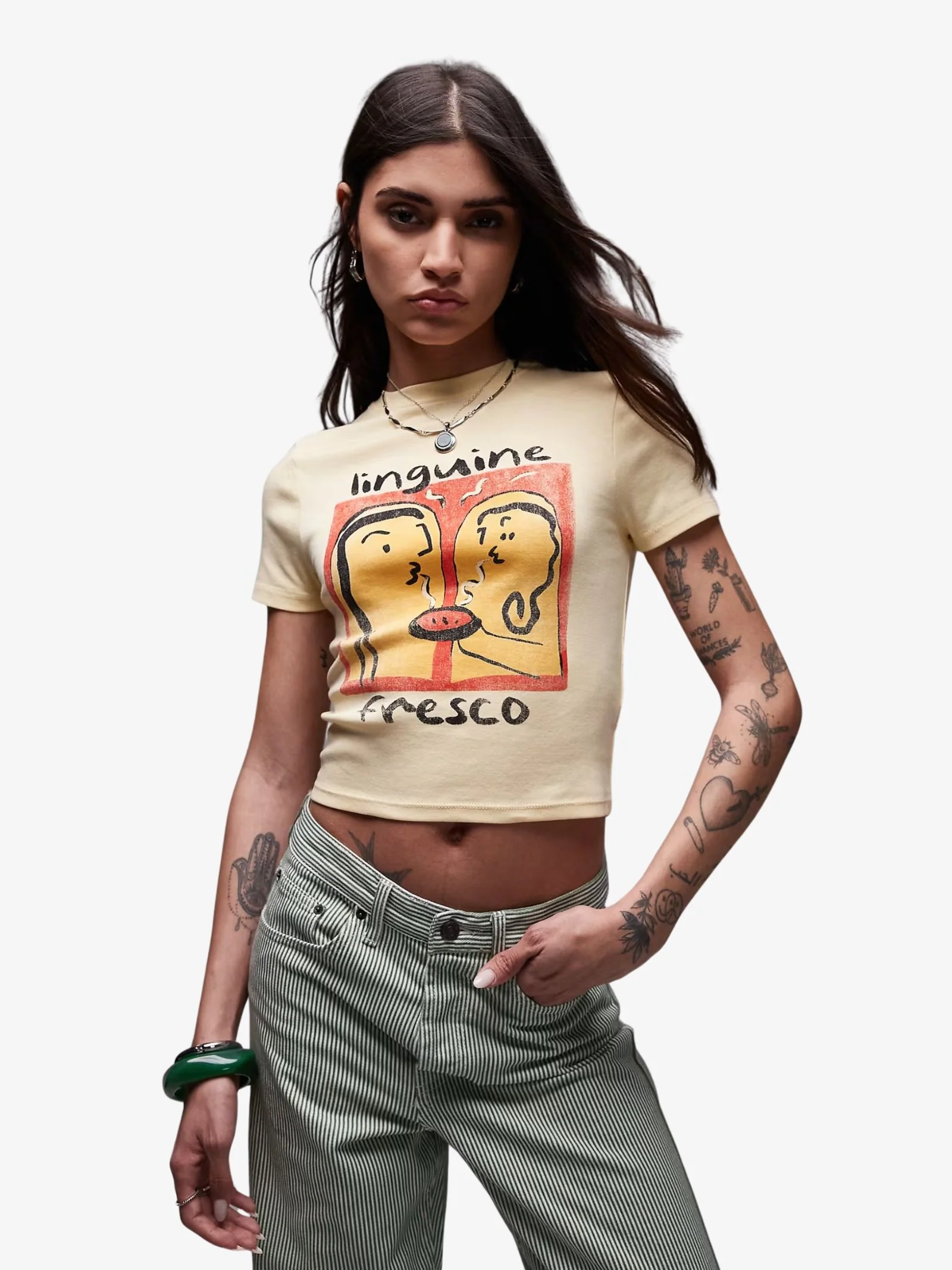 Graphic Linguine Baby Tee - Image 2