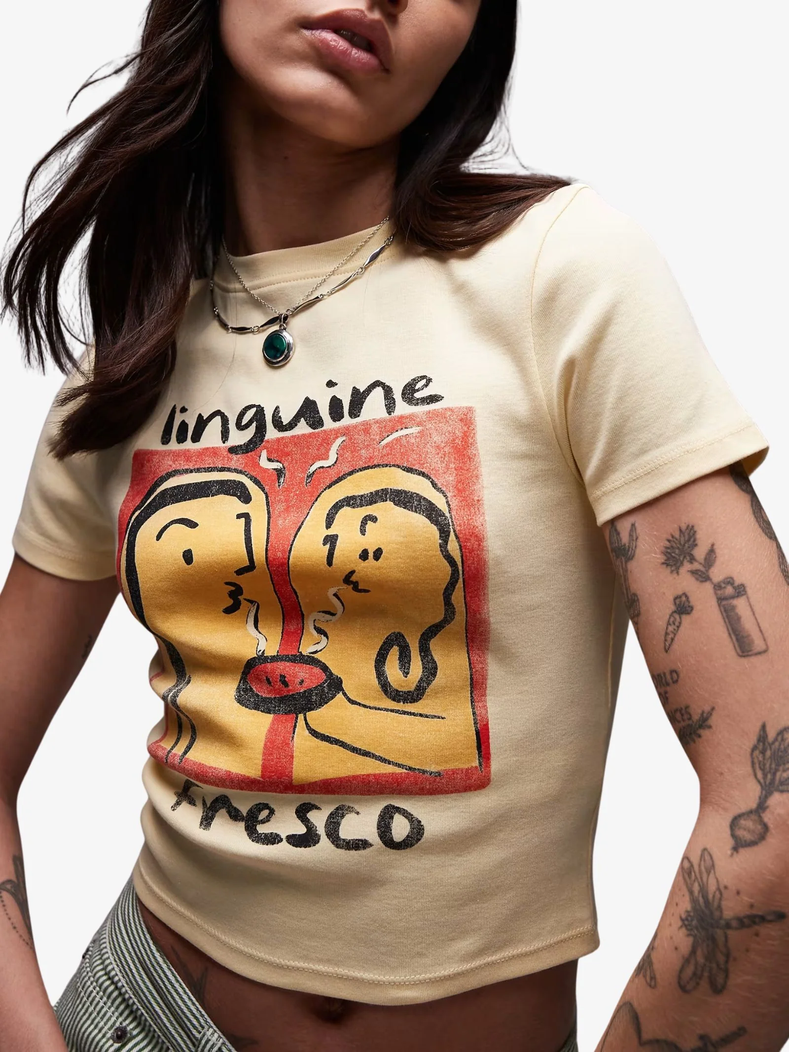 Graphic Linguine Baby Tee - Image 4