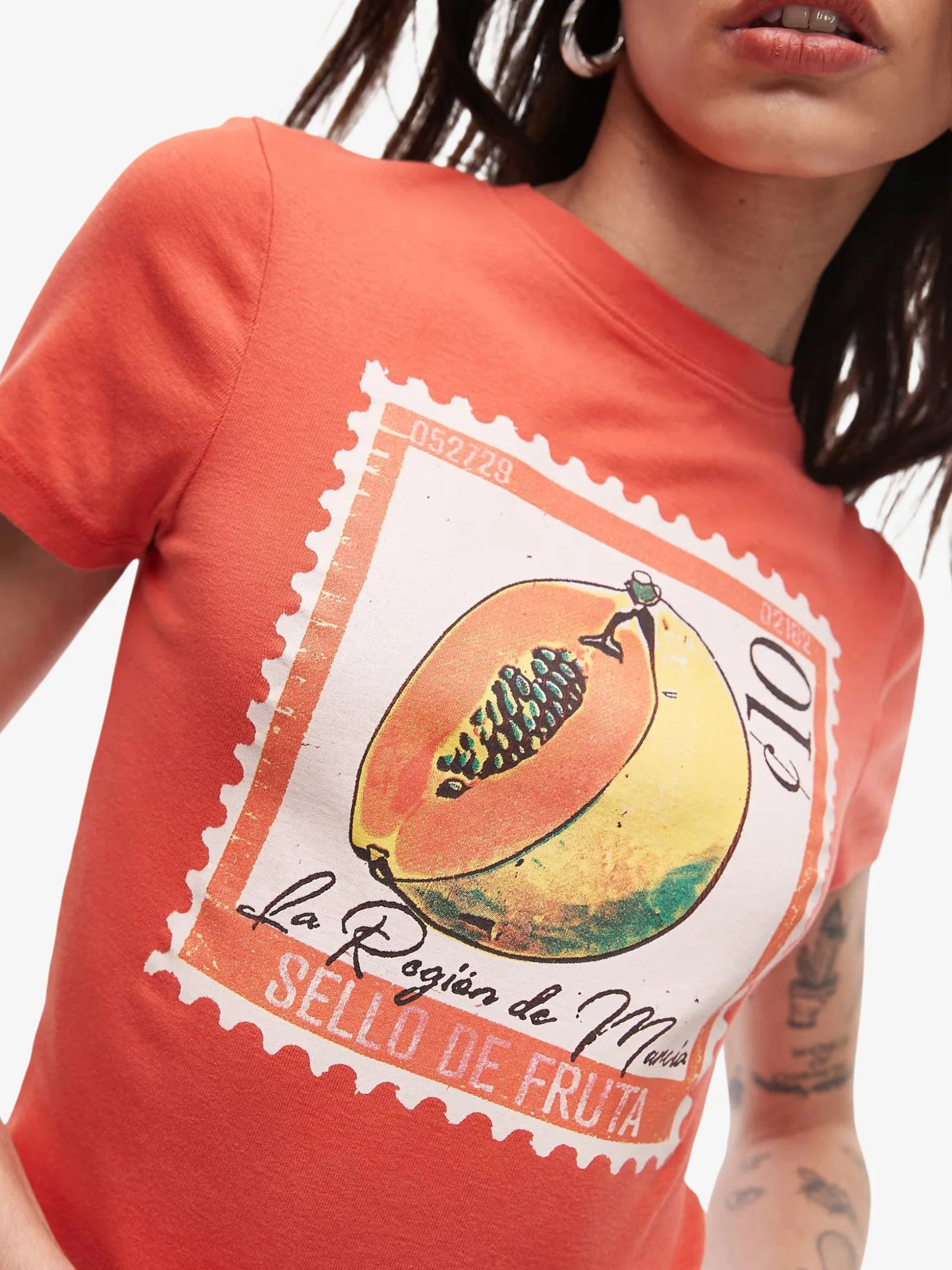 Graphic Papaya Baby Tee - Image 4