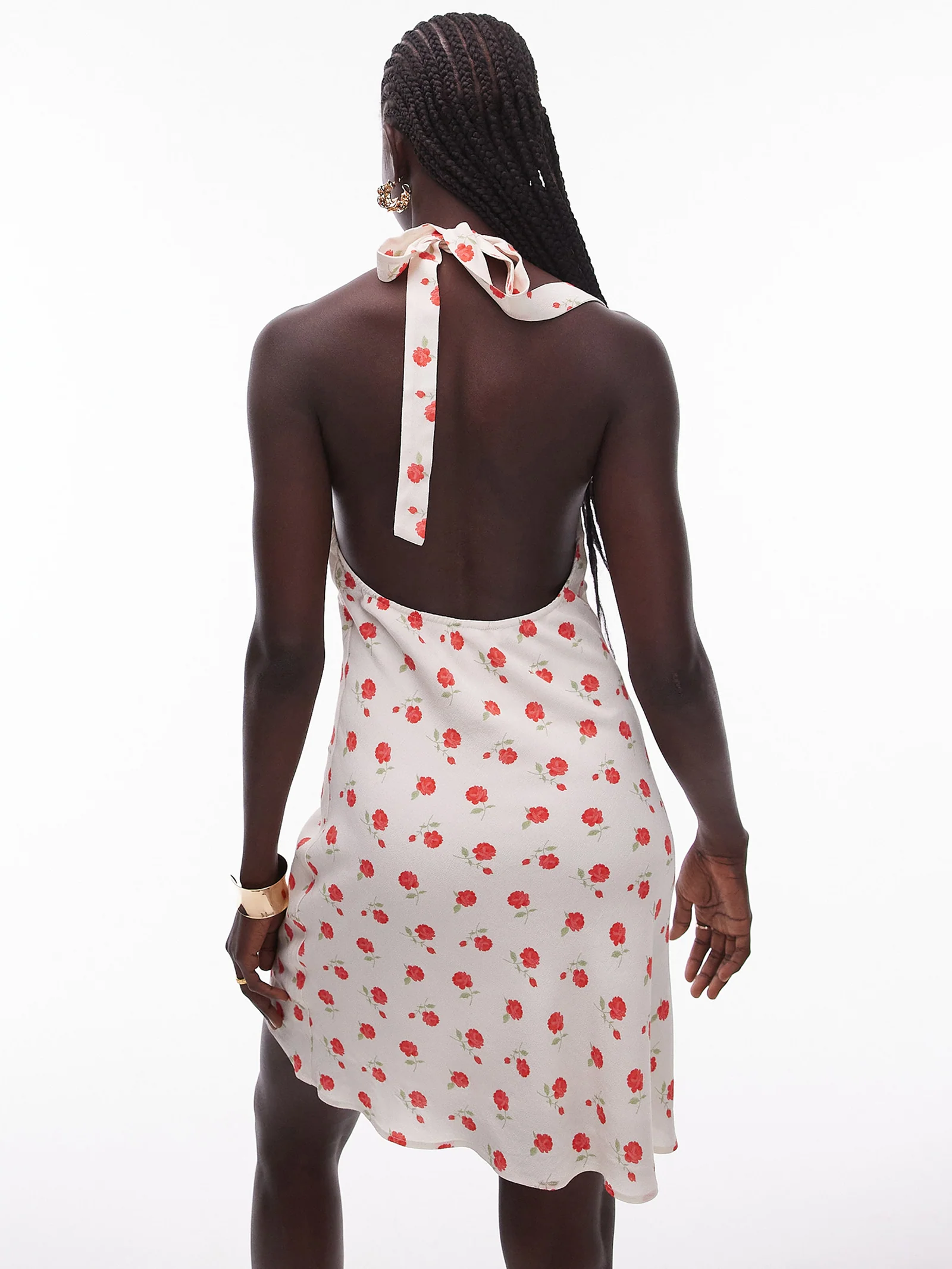 Halterneck Flippy Mini Dress - Image 3
