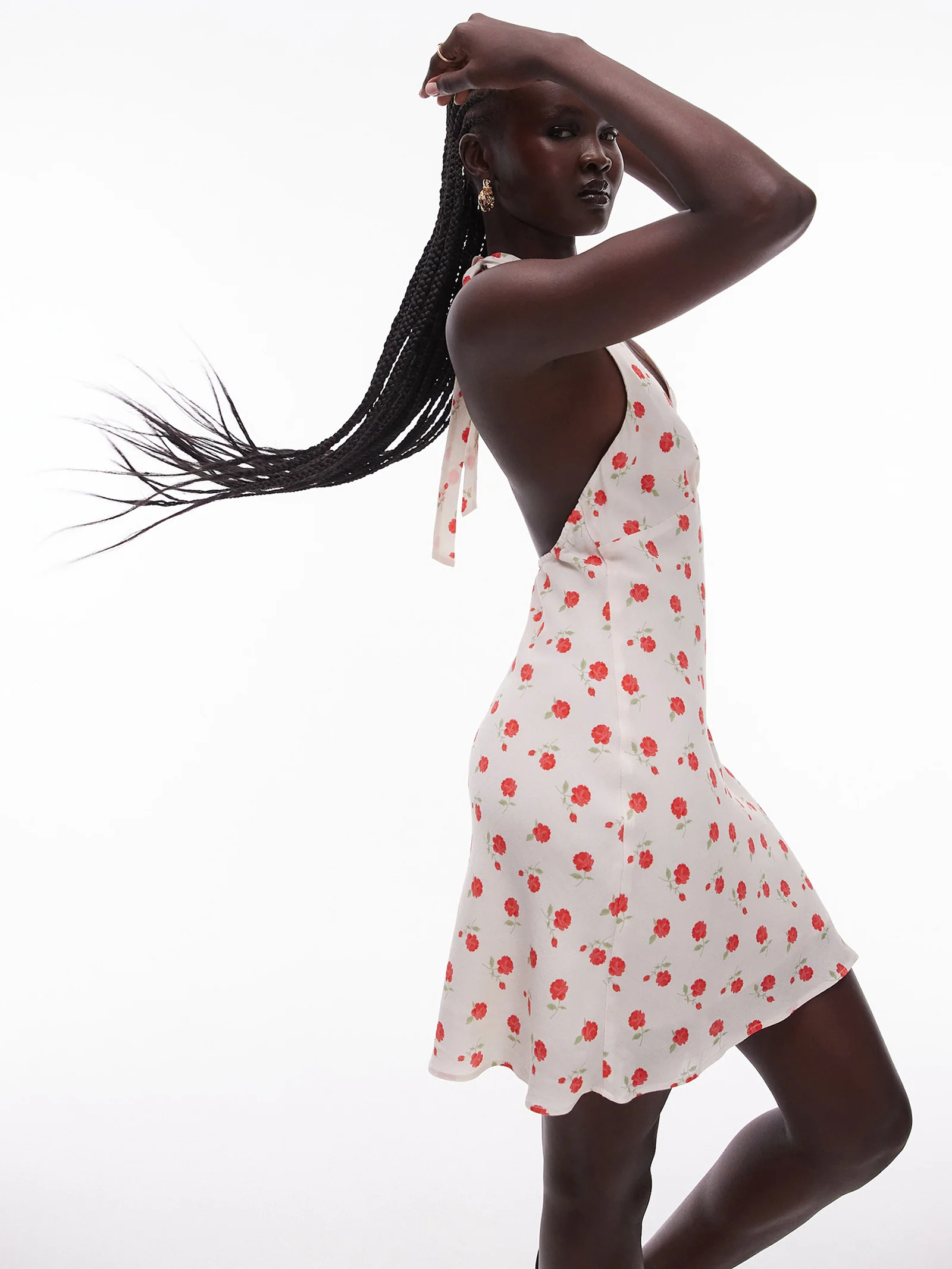 Halterneck Flippy Mini Dress - Image 4