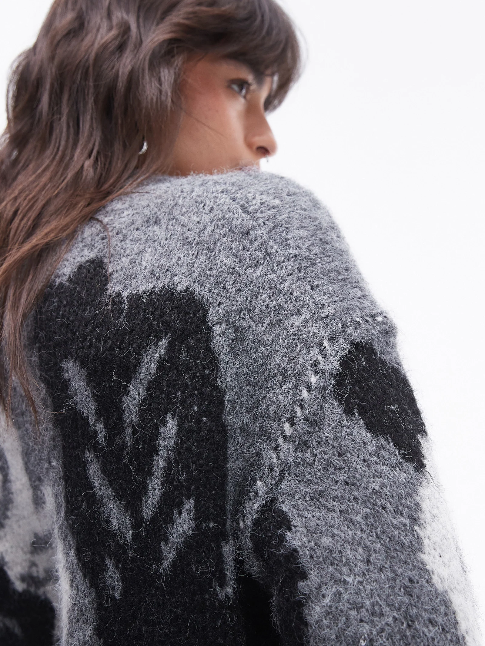 Knitted Floral Oversized Jumper - Image 3