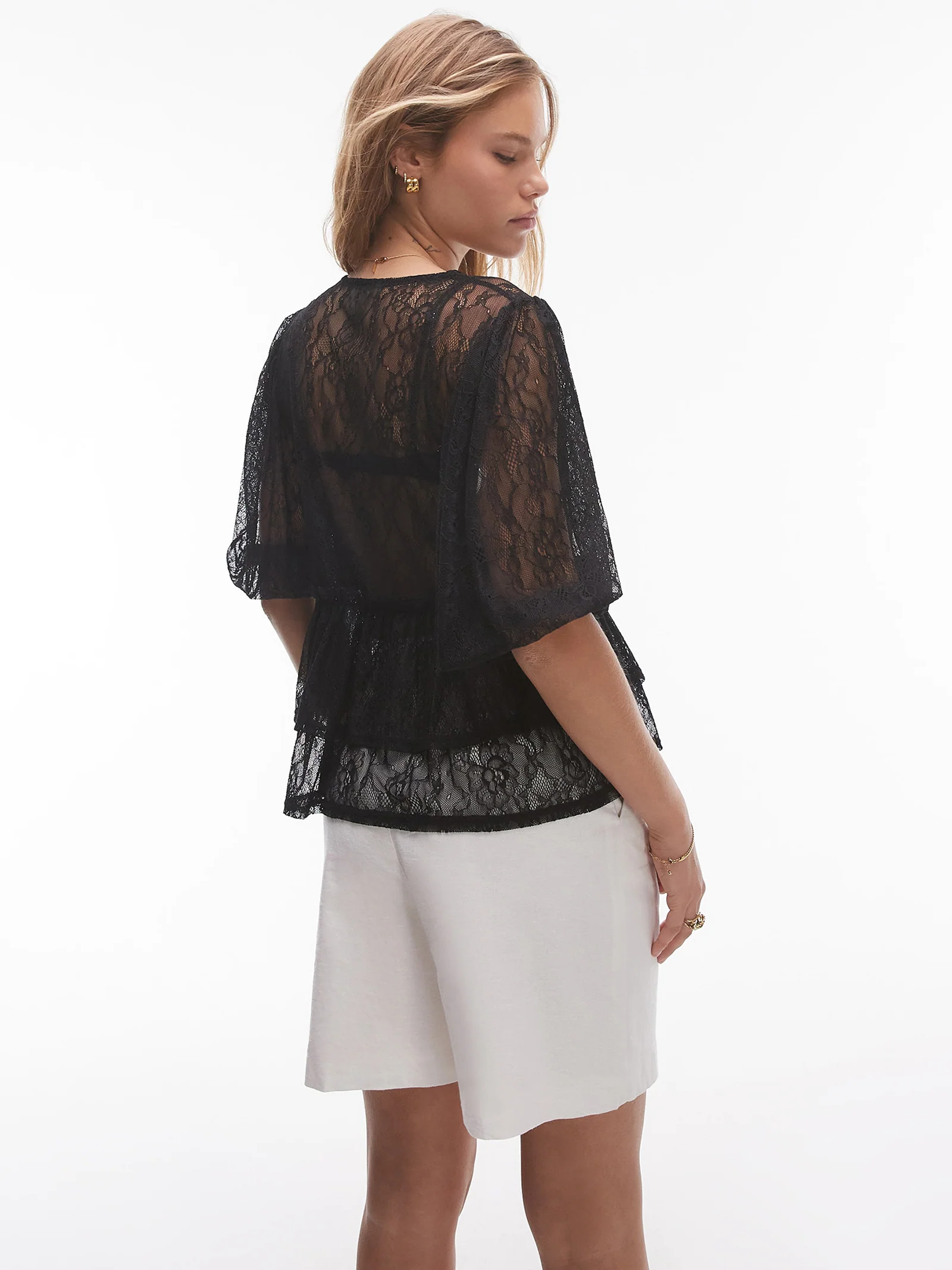 Lace Tie Front Top - Image 3