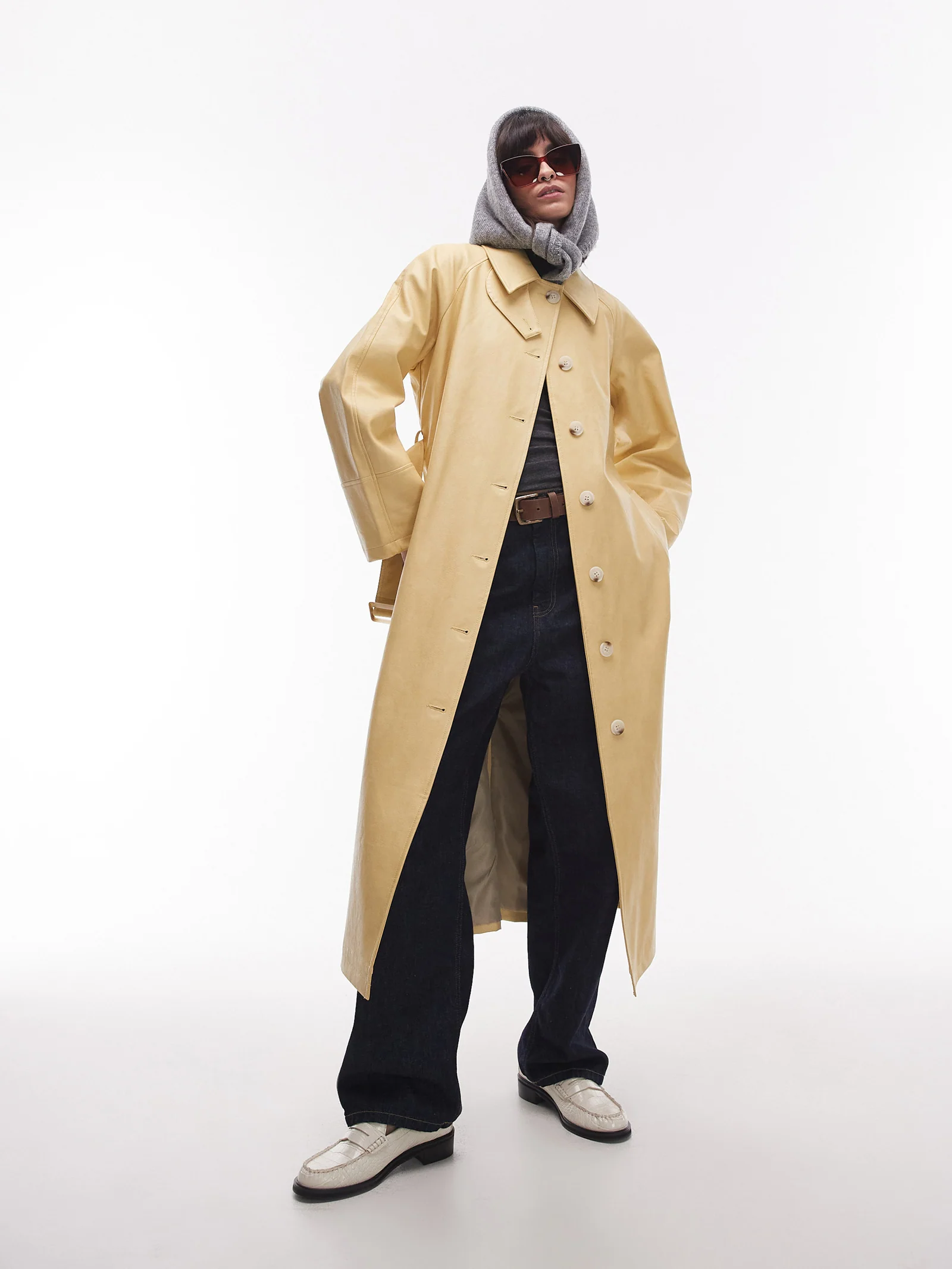 Long Oversized Leather Trench - Image 3