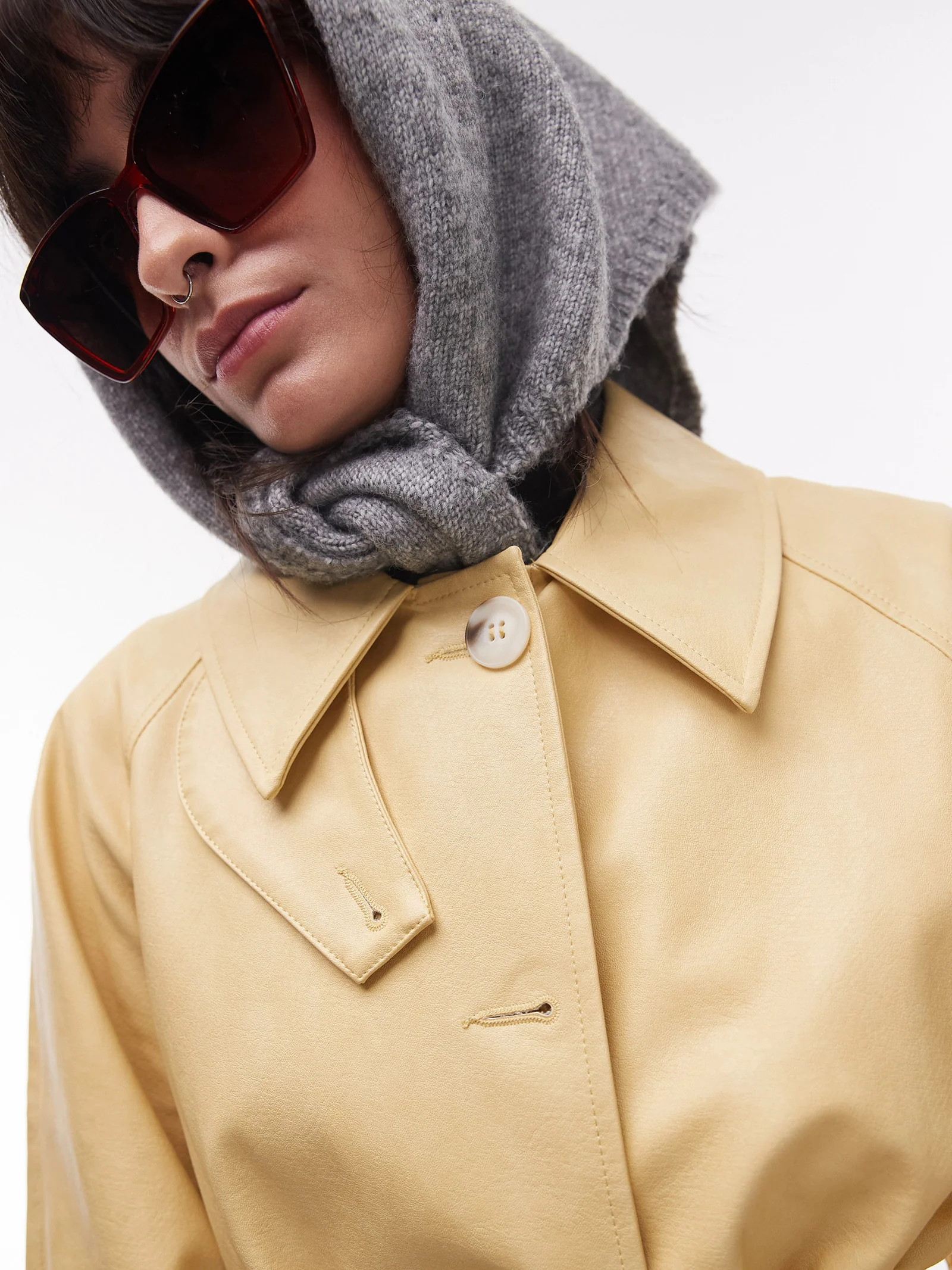 Long Oversized Leather Trench - Image 4