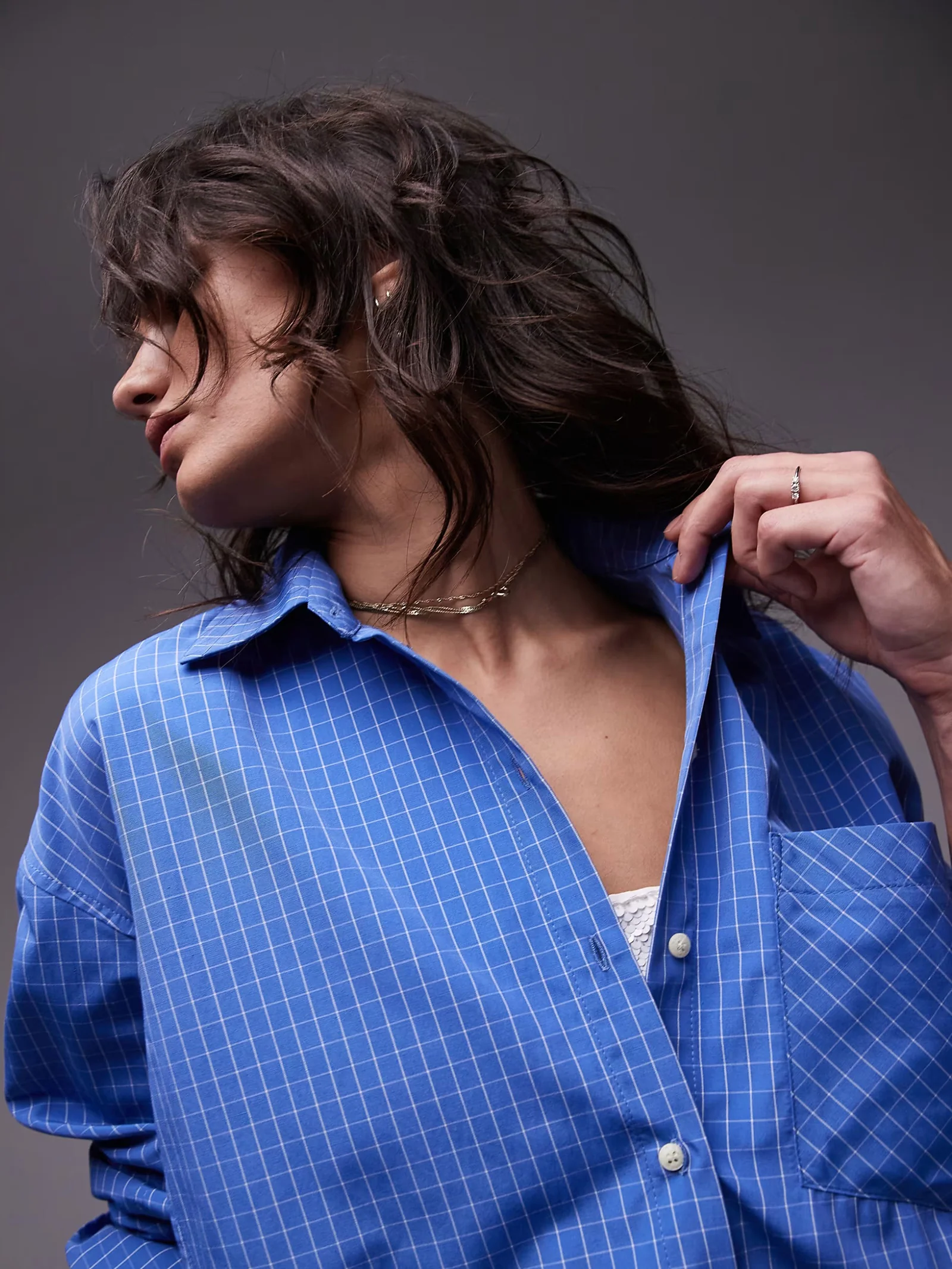 Micro Check Oversize Shirt - Image 3