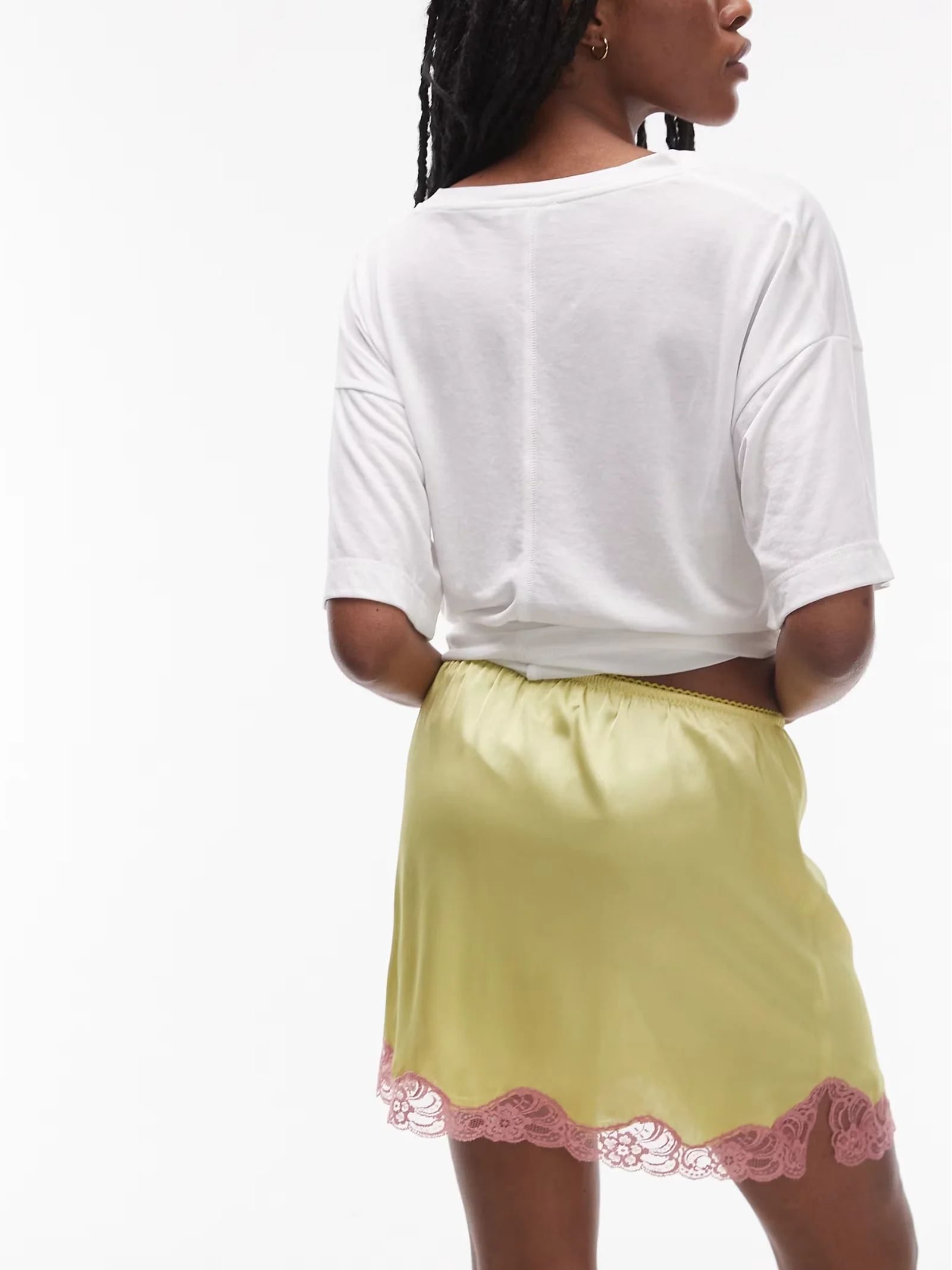 Satin Lace Mini Skirt - Image 3