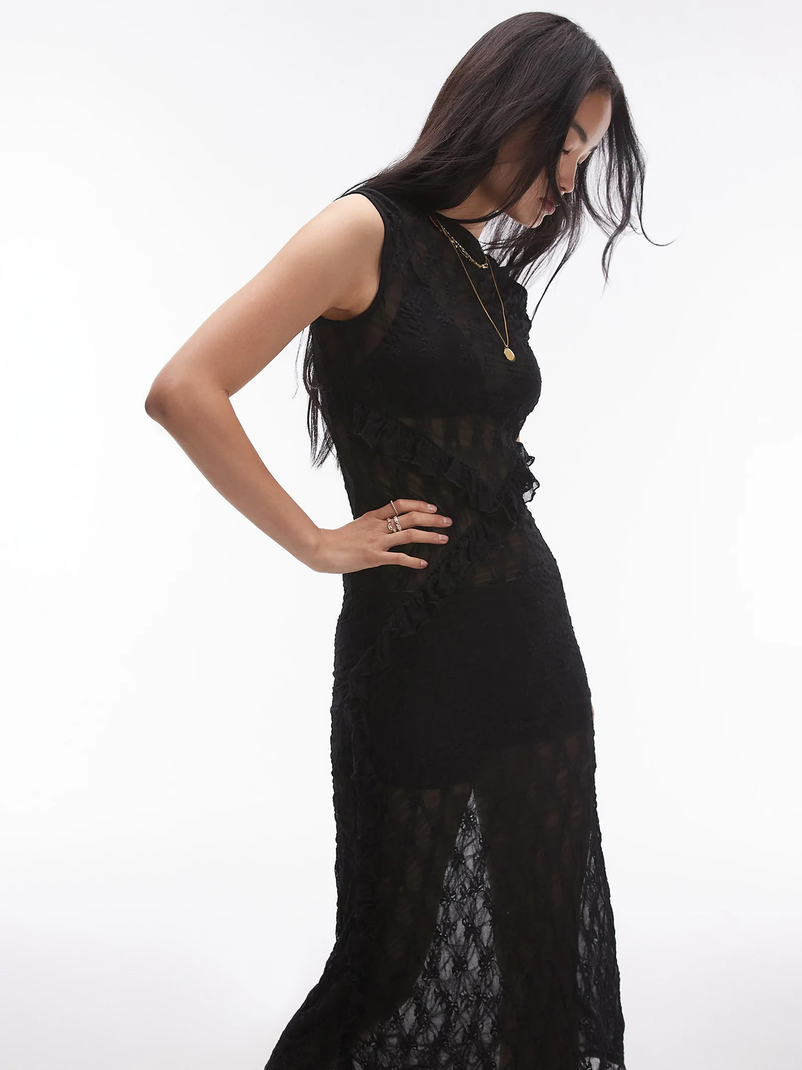 Sheer Lace MaxiDress ScoopBack - Image 3