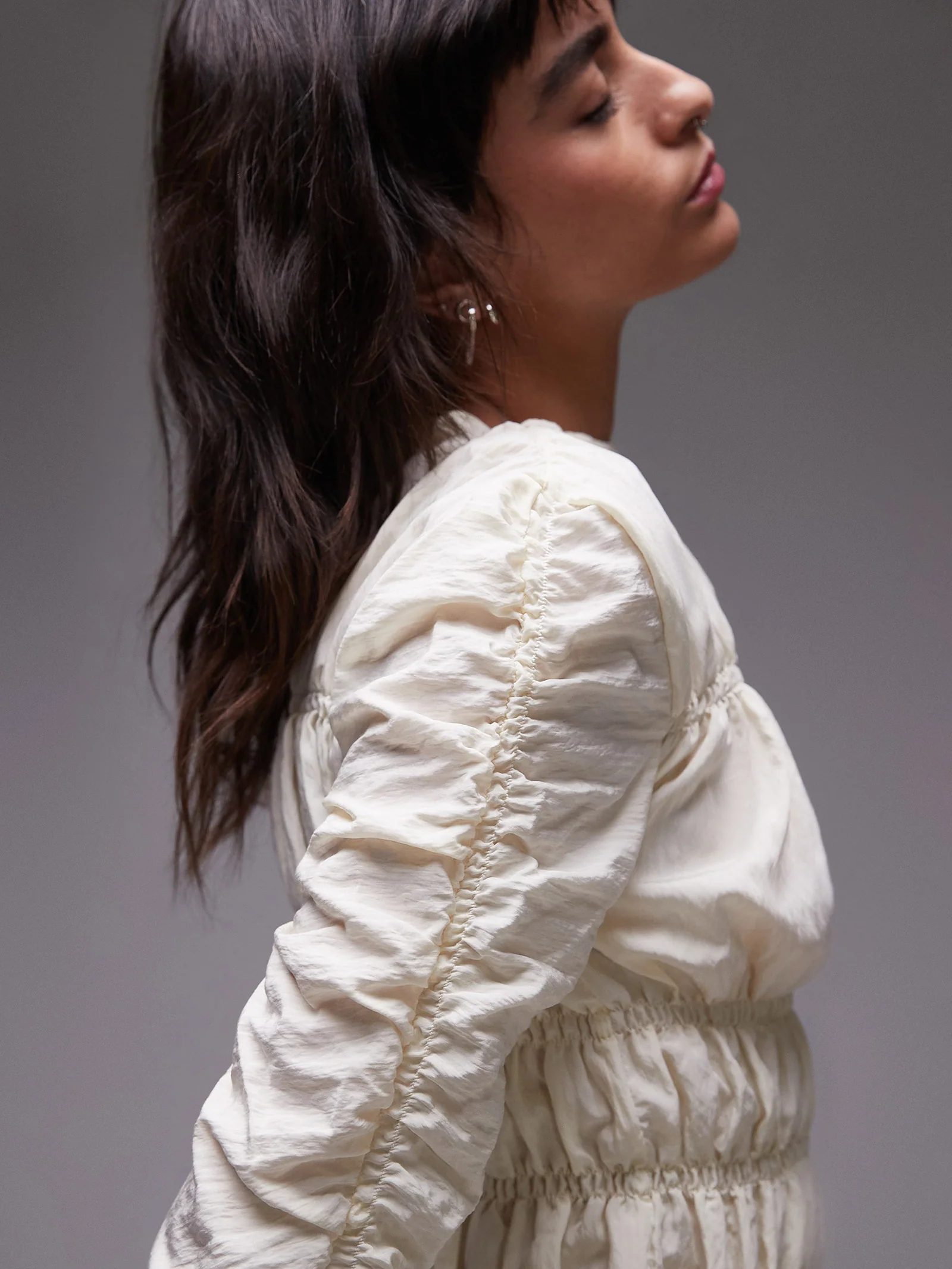 Shirred Long Sleeve Top - Image 2