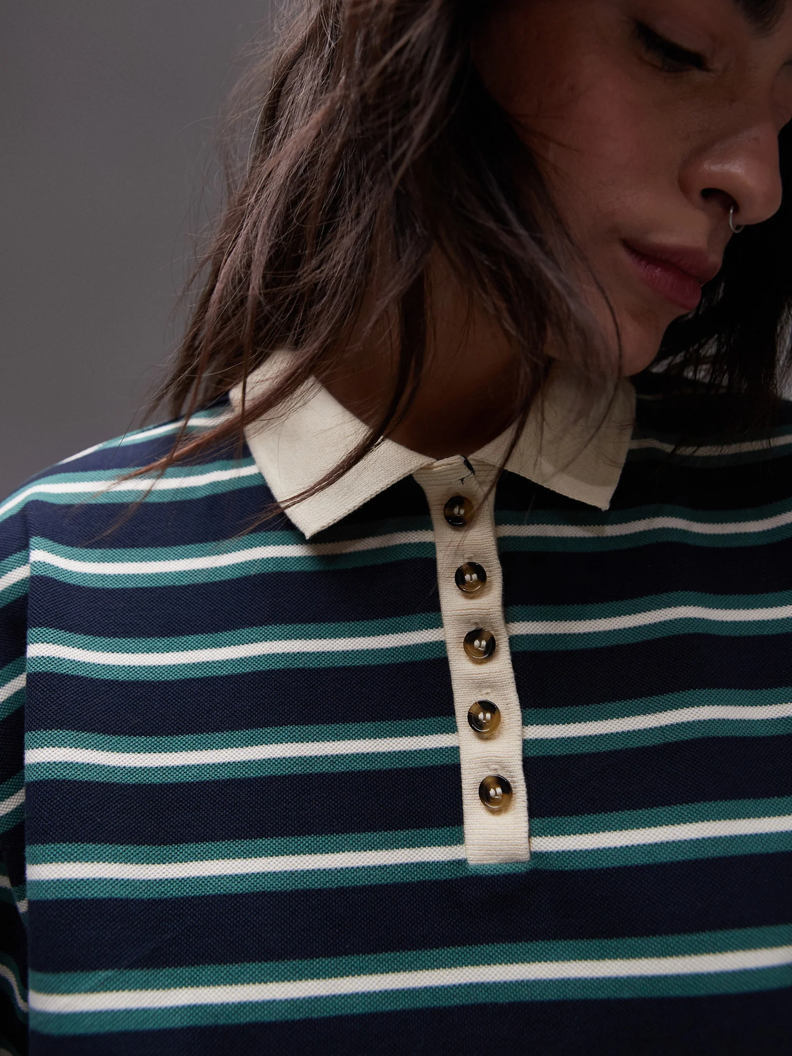 Stripe Boxy Short Sleeve Polo - Image 4