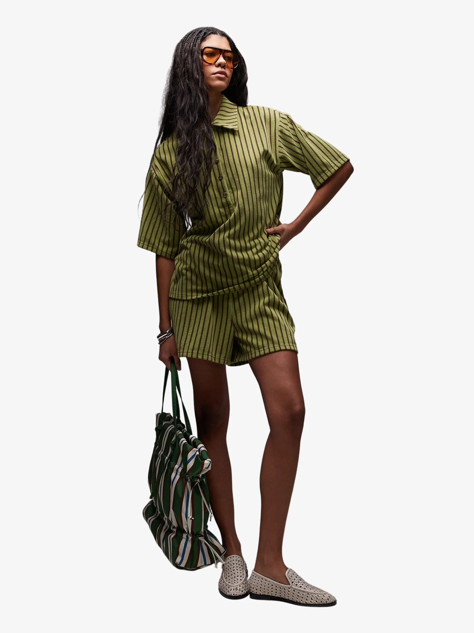 Stripe Towelling Shorts Co-Ord - Image 4