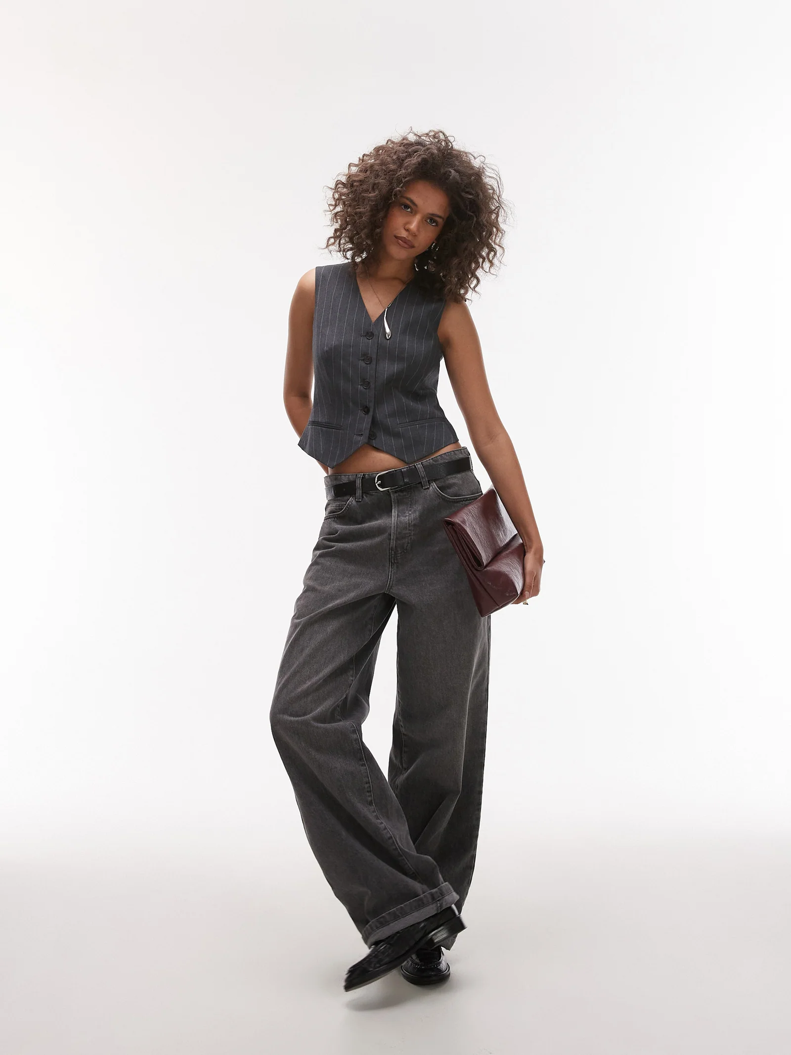 V Neck Stripe Waistcoat - Image 4