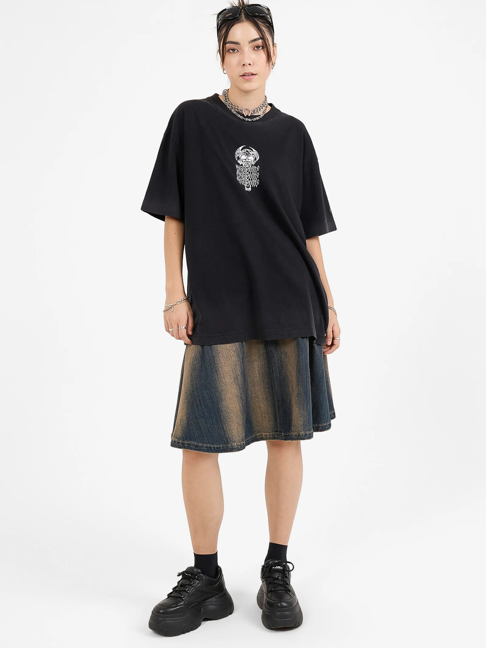 Tragic Pleated Denim Skirt - Image 2