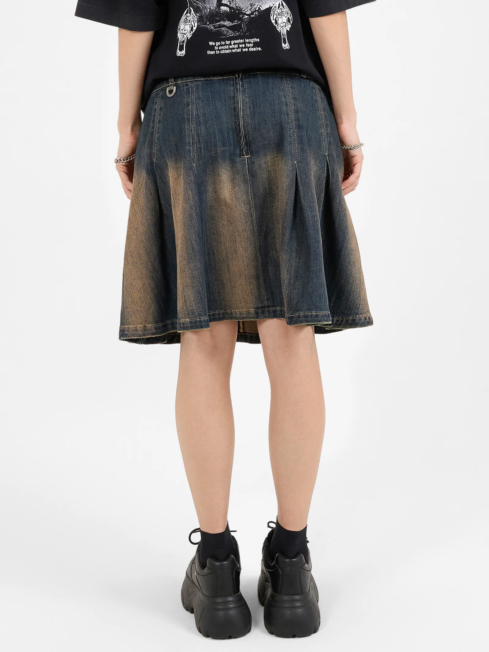 Tragic Pleated Denim Skirt - Image 6