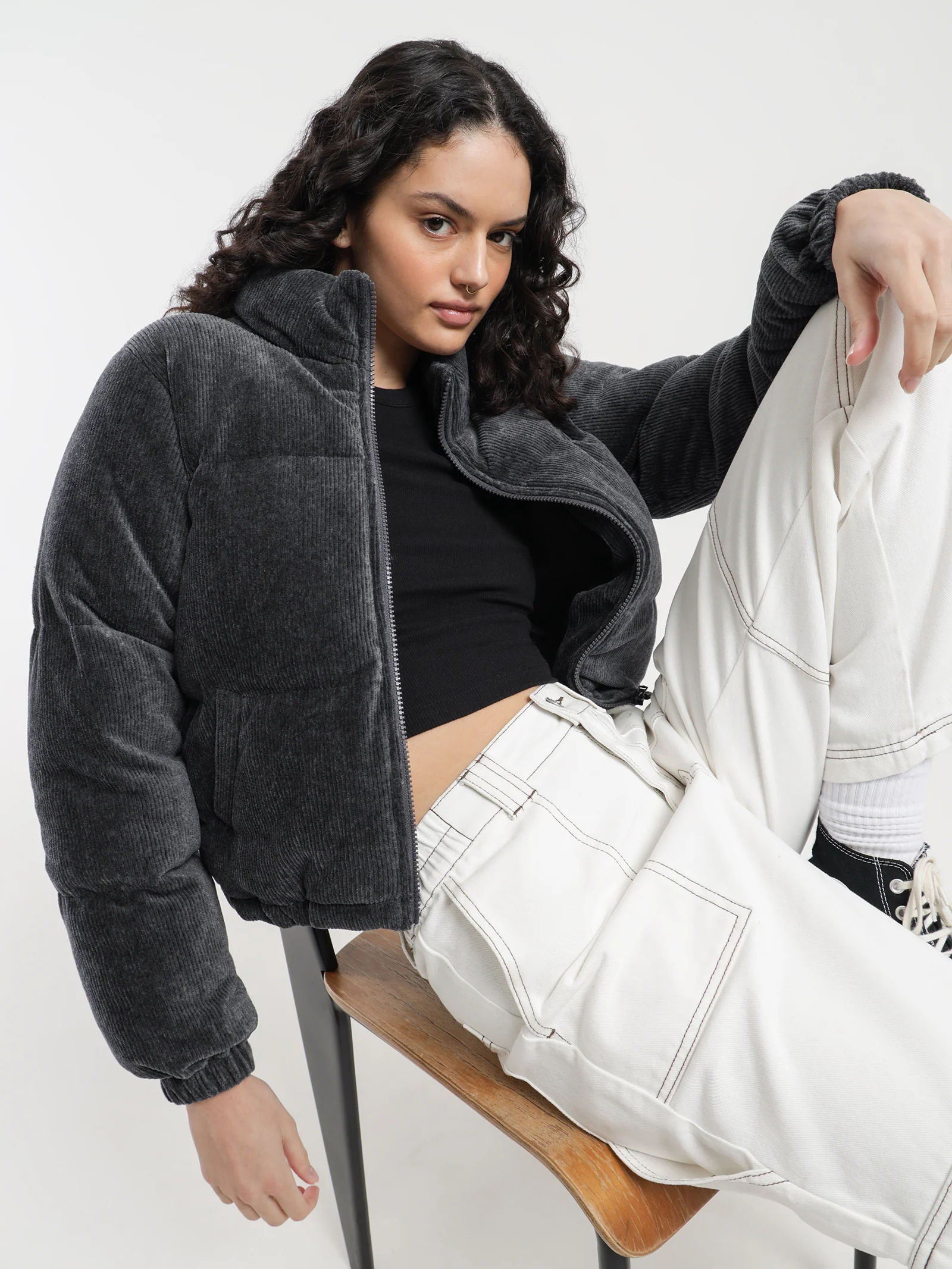 Tyler Cord Puffer Jacket - Image 3