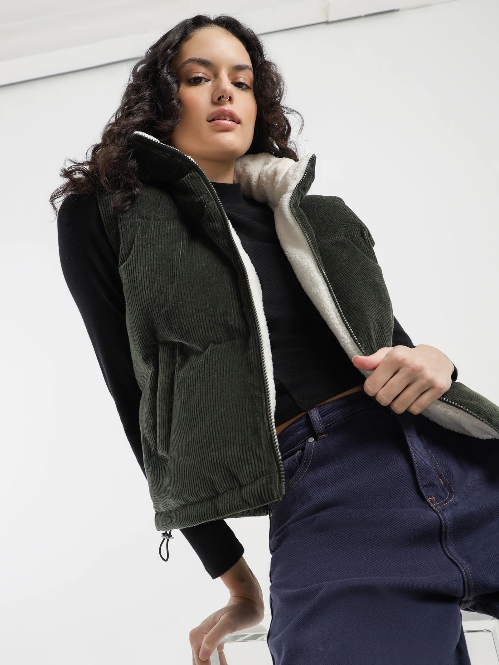 Tyler Cord Puffer Vest - Image 2
