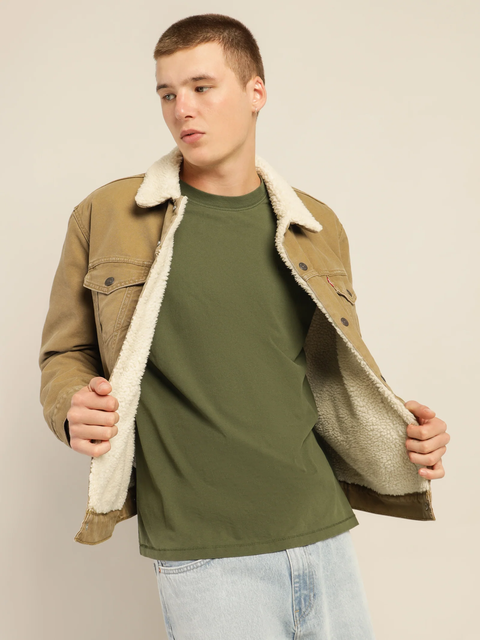 Type 3 Sherpa Lined Denim Trucker Jacket - Image 3