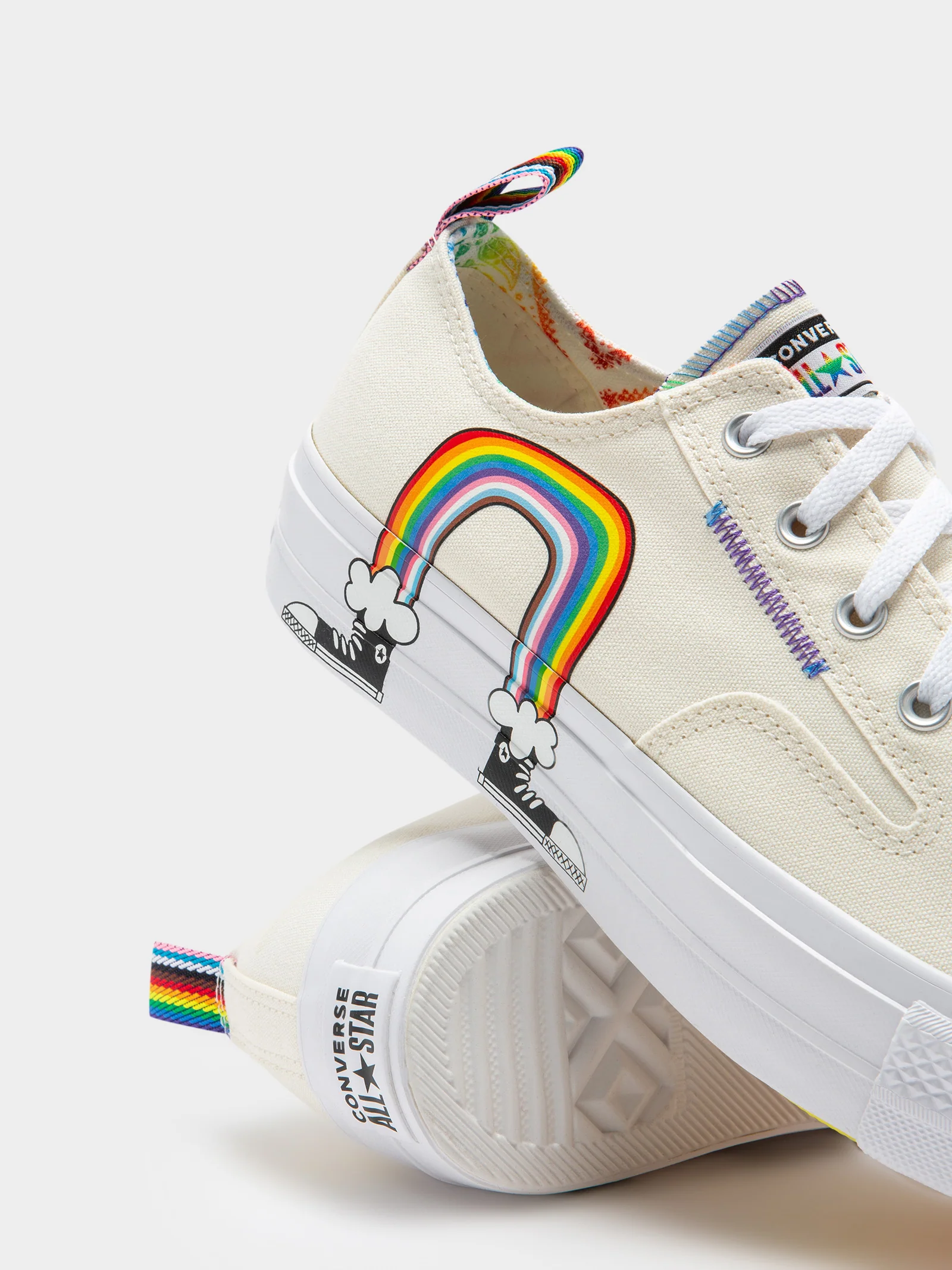 Unisex Chuck Taylor All Star Pride Lift Low-Top Platform Sneakers - Image 6