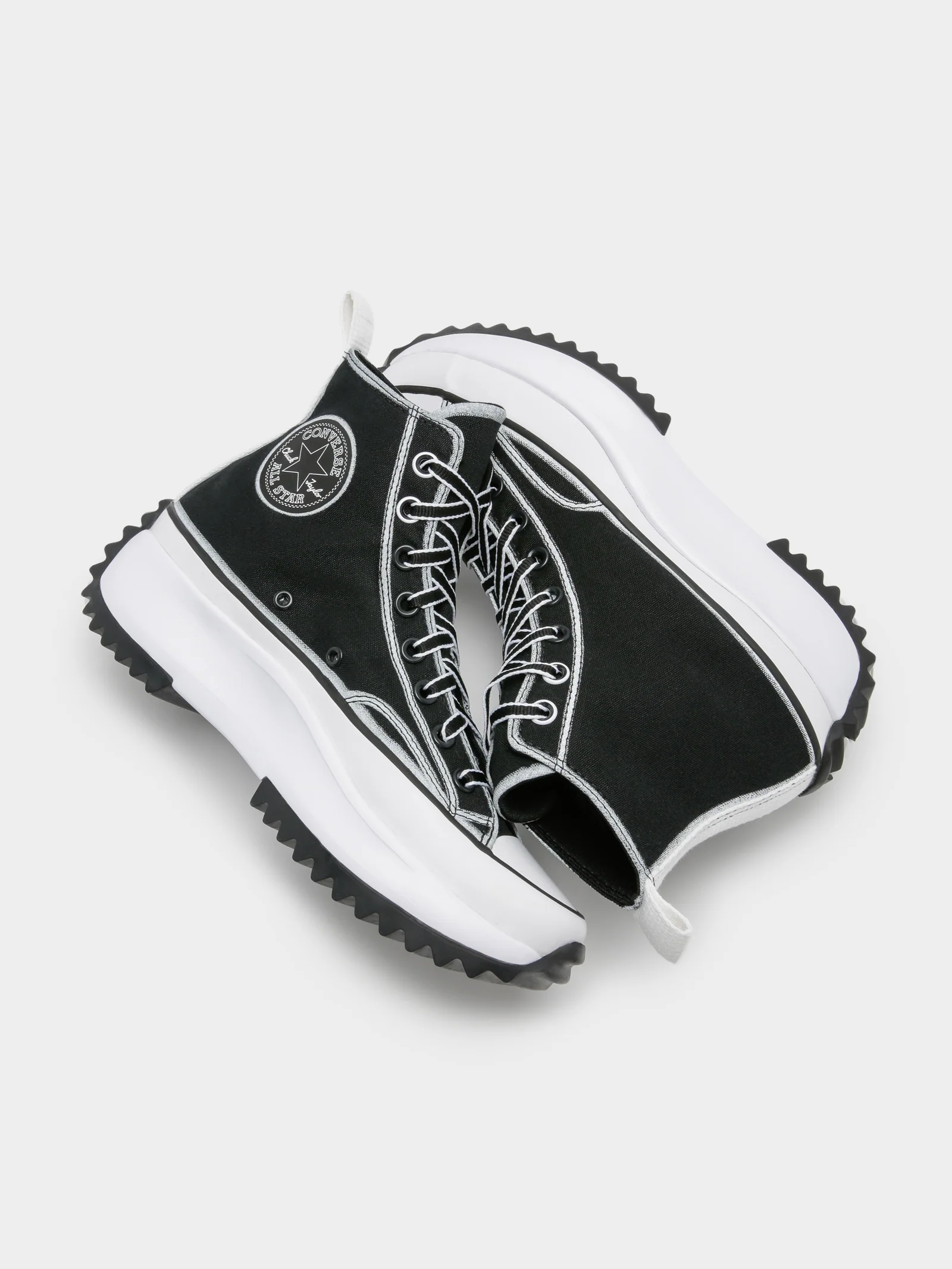 Unisex Run Star Hike Outline Sketch High Top Sneakers - Image 2