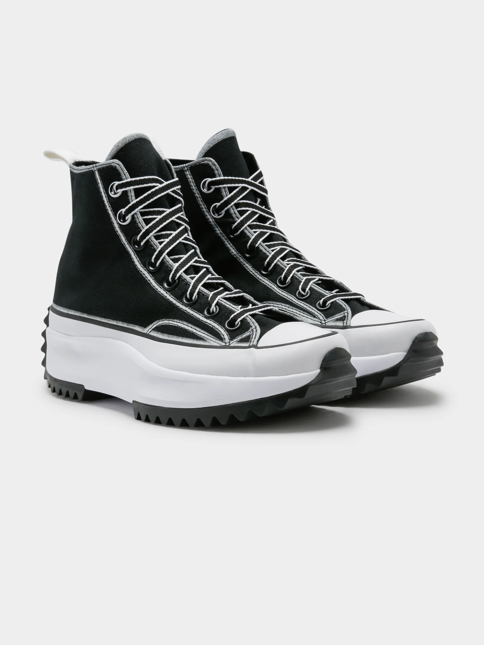 Unisex Run Star Hike Outline Sketch High Top Sneakers - Image 6