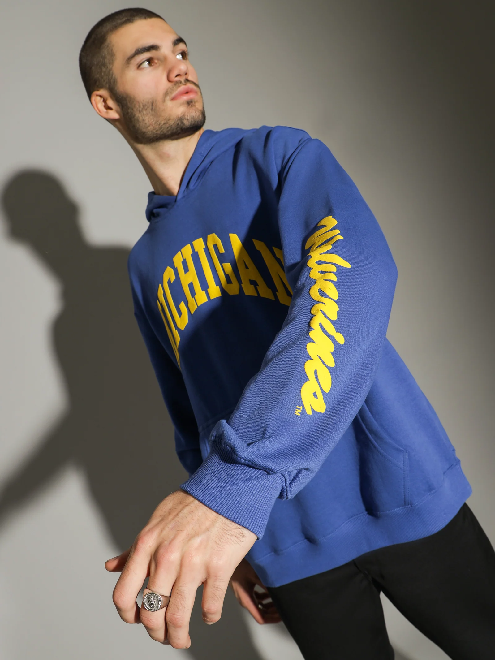 University Of Michigan Puff Print Pullover Hoodie - Image 2