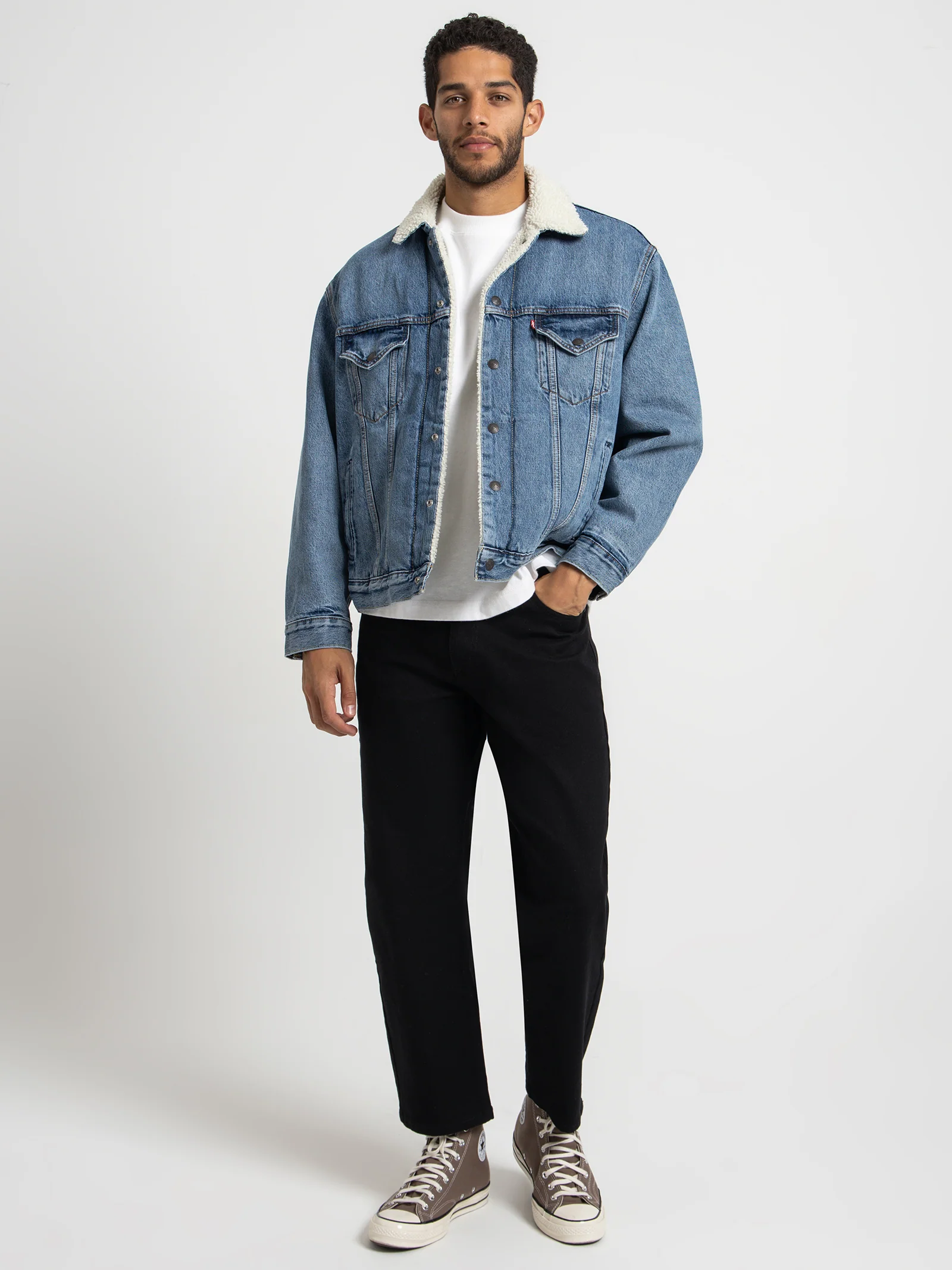 Vintage Fit Sherpa Trucker Jacket - Image 2