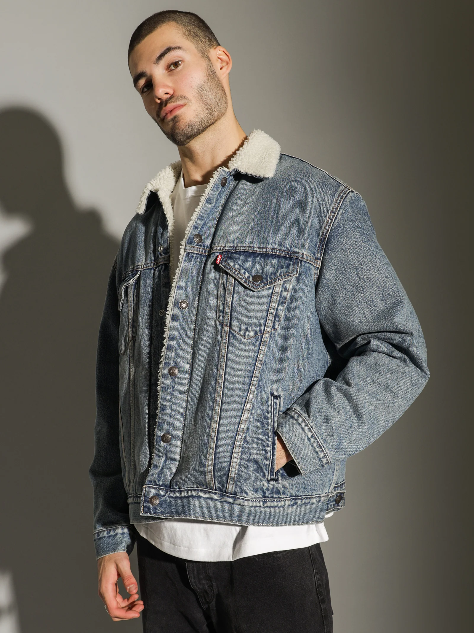 Vintage Fit Sherpa Trucker Jacket - Image 2