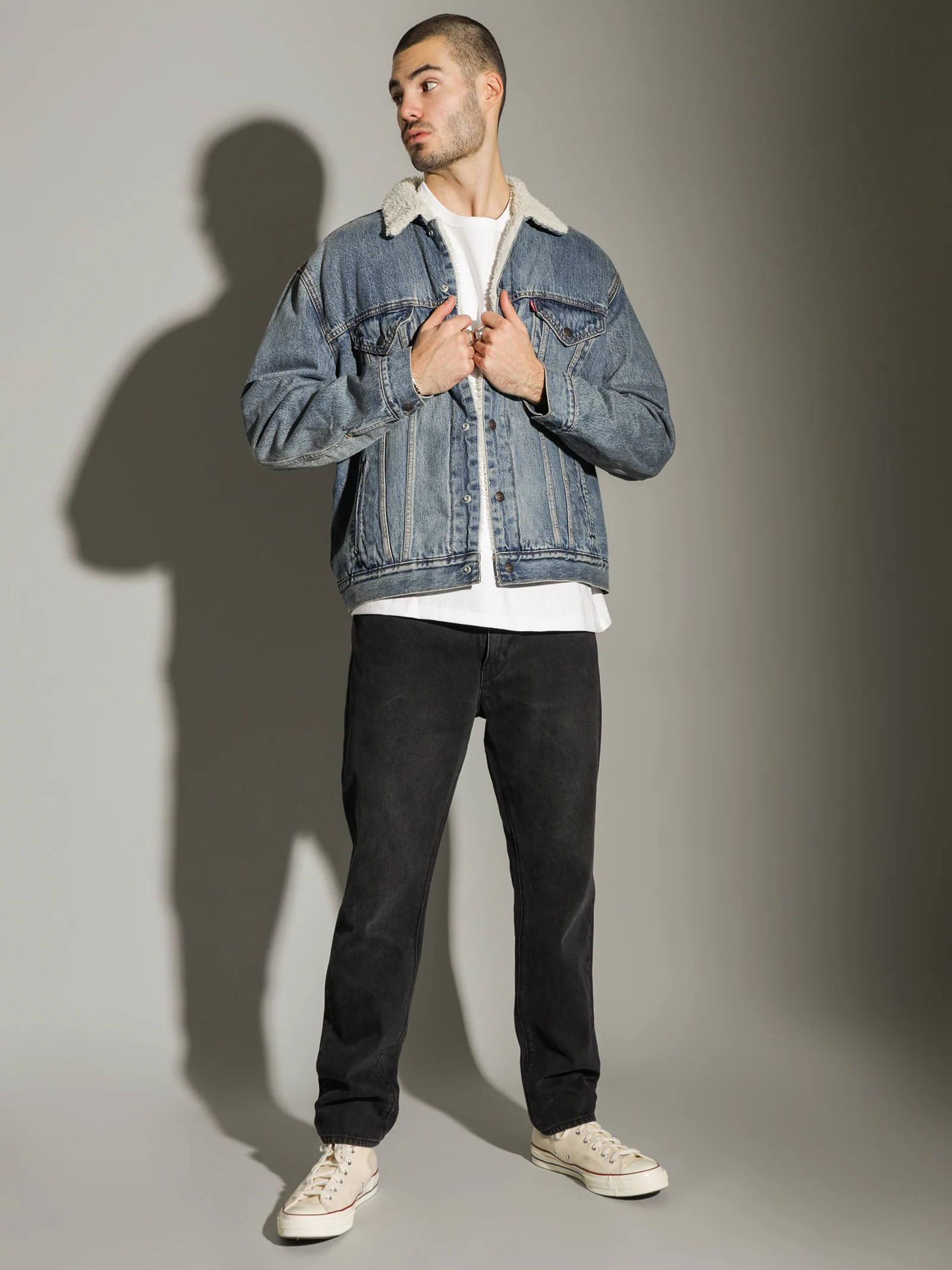 Vintage Fit Sherpa Trucker Jacket - Image 5