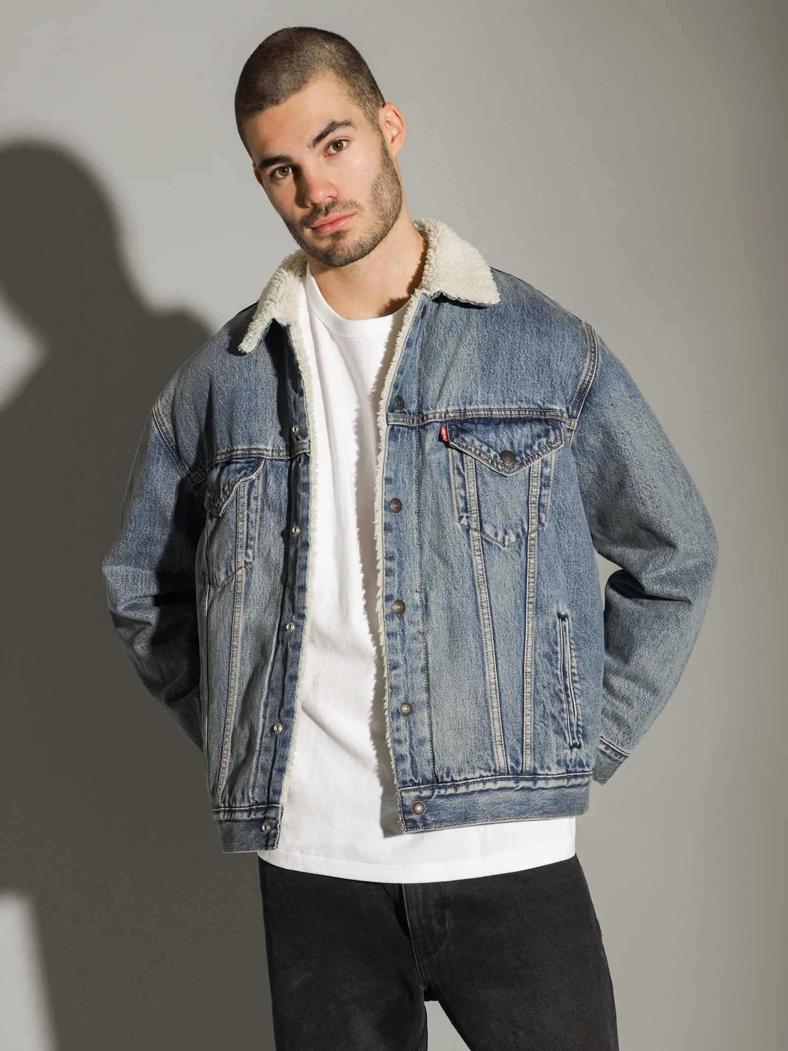Vintage Fit Sherpa Trucker Jacket - Image 6