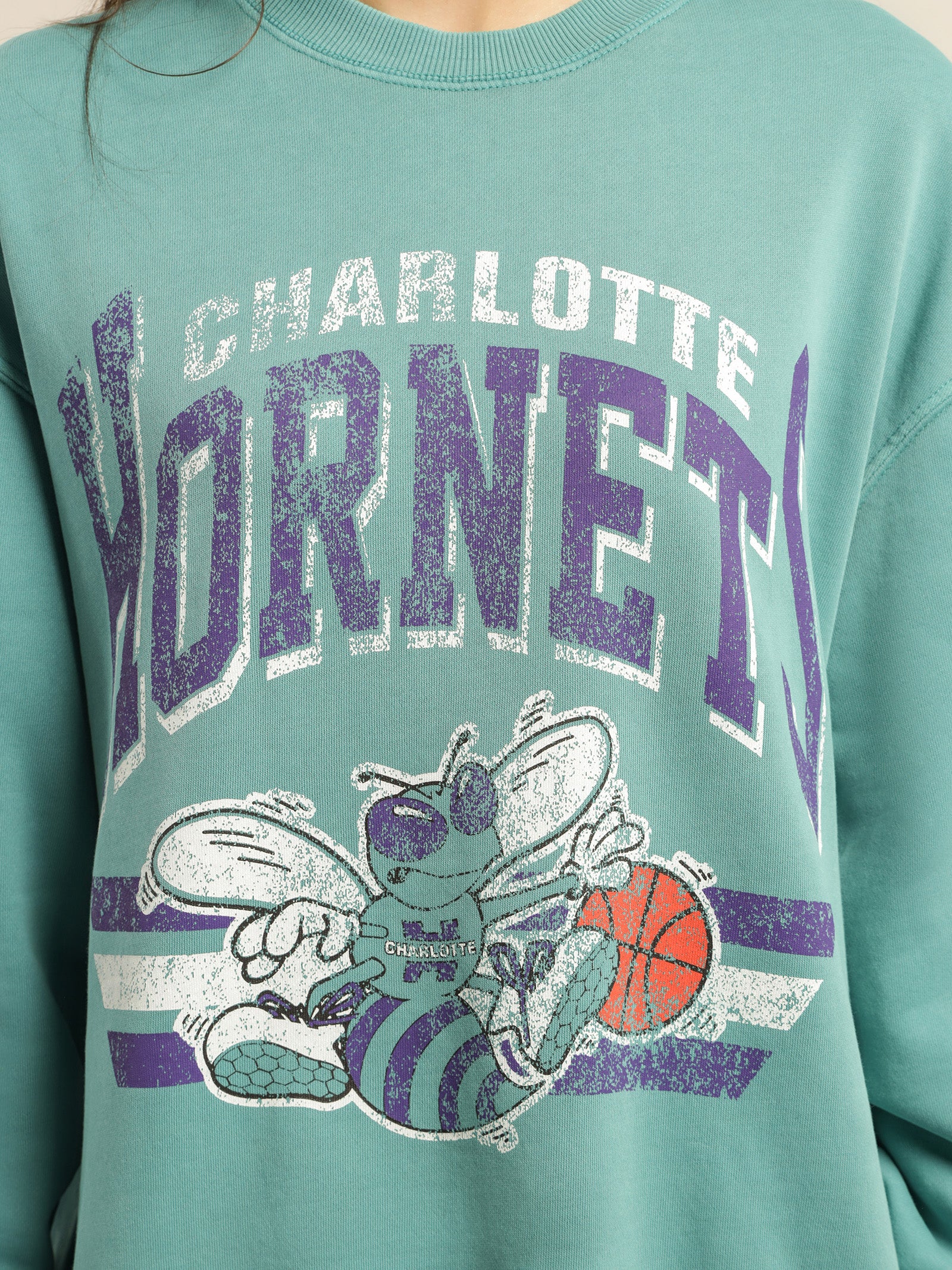 Vintage Stadium LG Charlotte Hornets Crew - Image 5