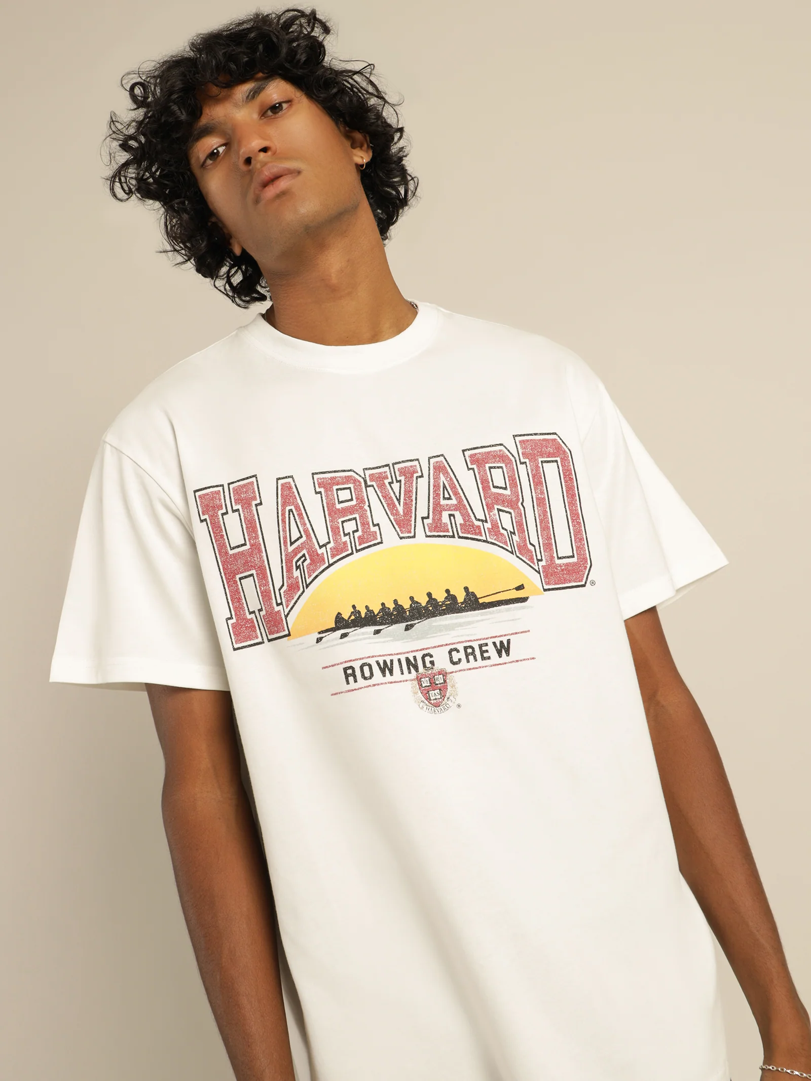 Vintage Sunset Harvard T-Shirt - Image 2
